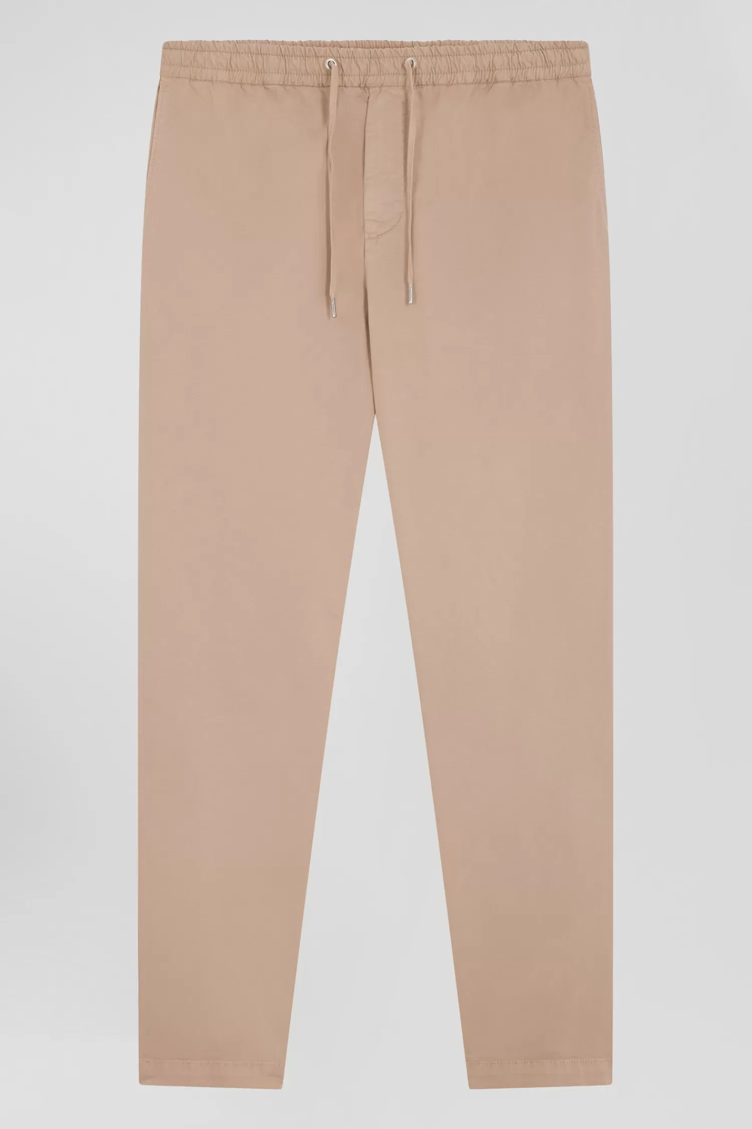 Eden Park Modern beige stretch cotton elastic waist trousers< Pants