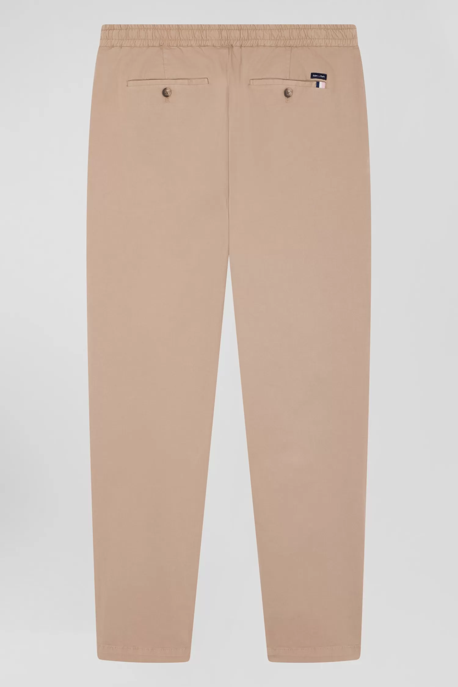 Eden Park Modern beige stretch cotton elastic waist trousers< Pants