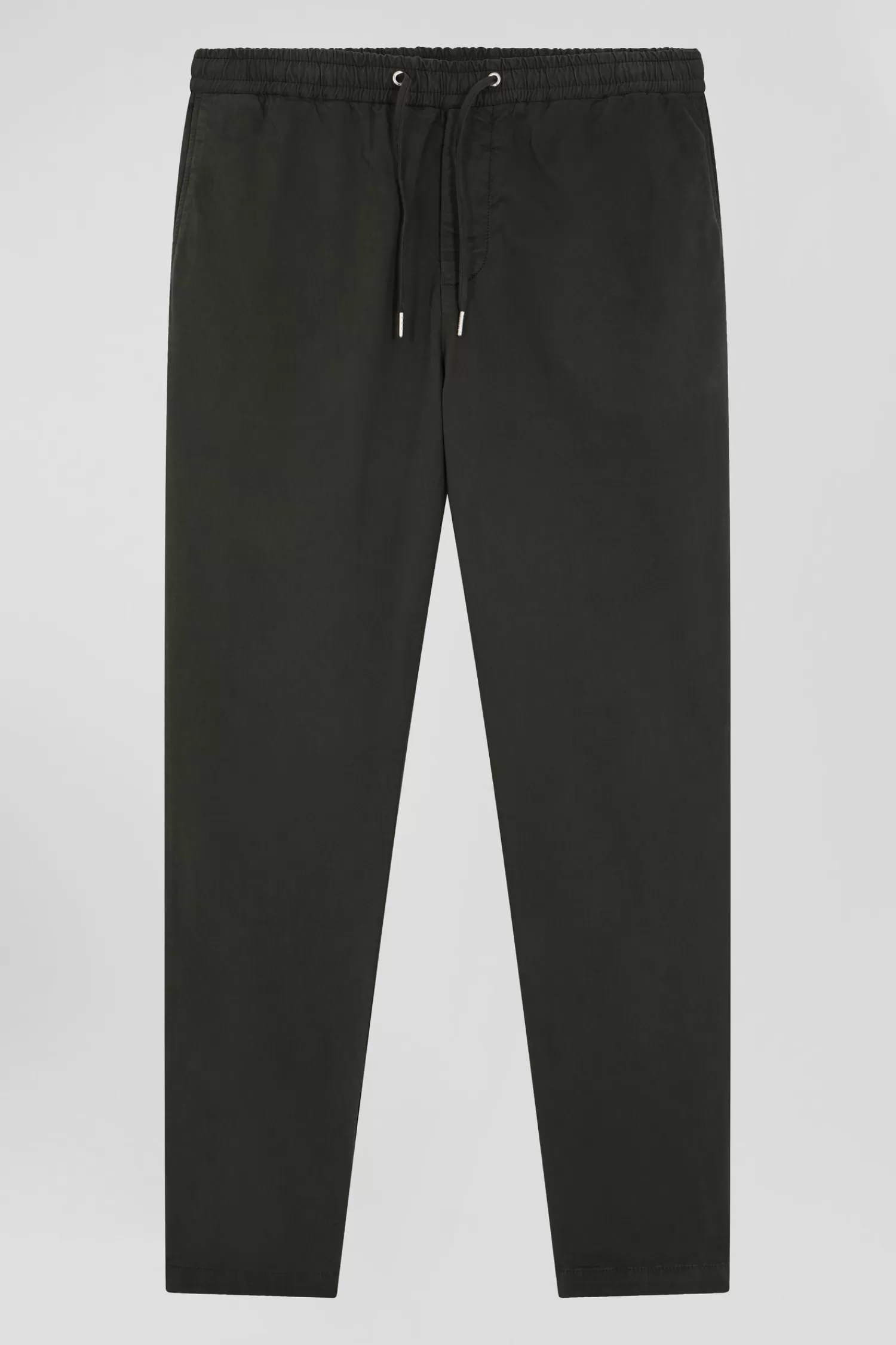 Eden Park Modern black stretch cotton elastic waist trousers< Pants
