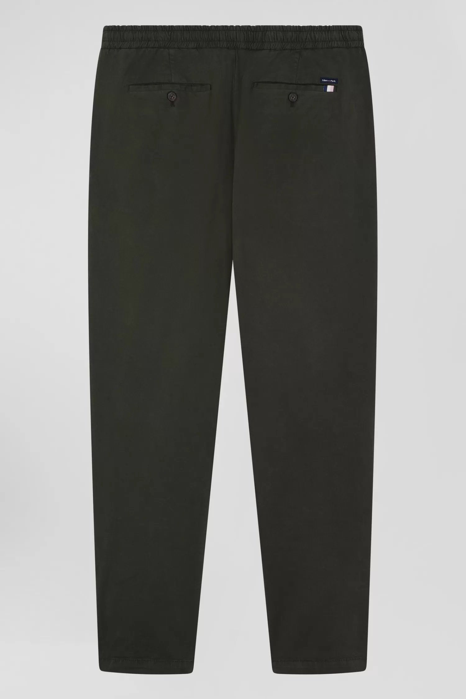 Eden Park Modern black stretch cotton elastic waist trousers< Pants
