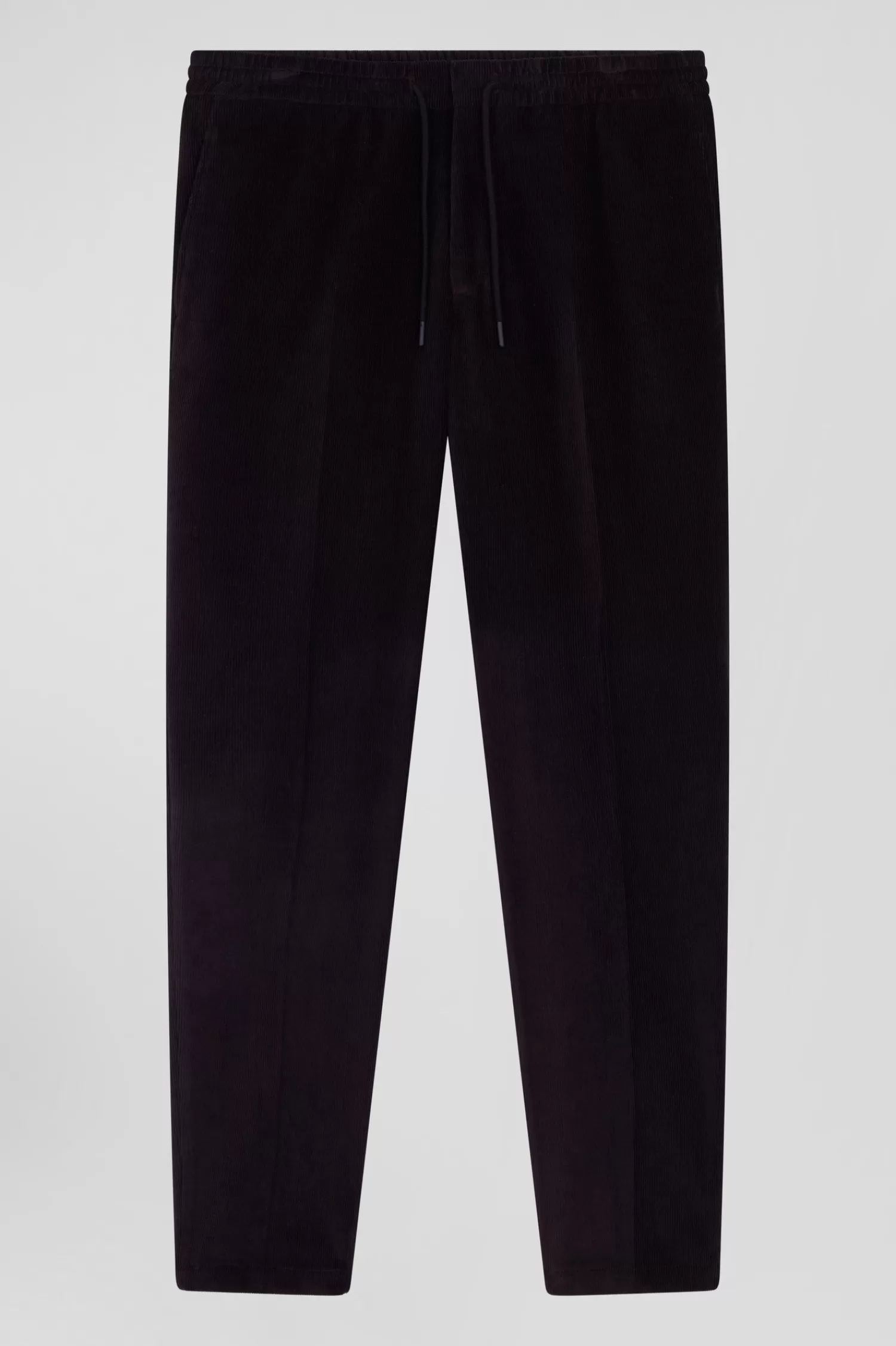 Eden Park Modern brown elastic waist corduroy trousers< Pants