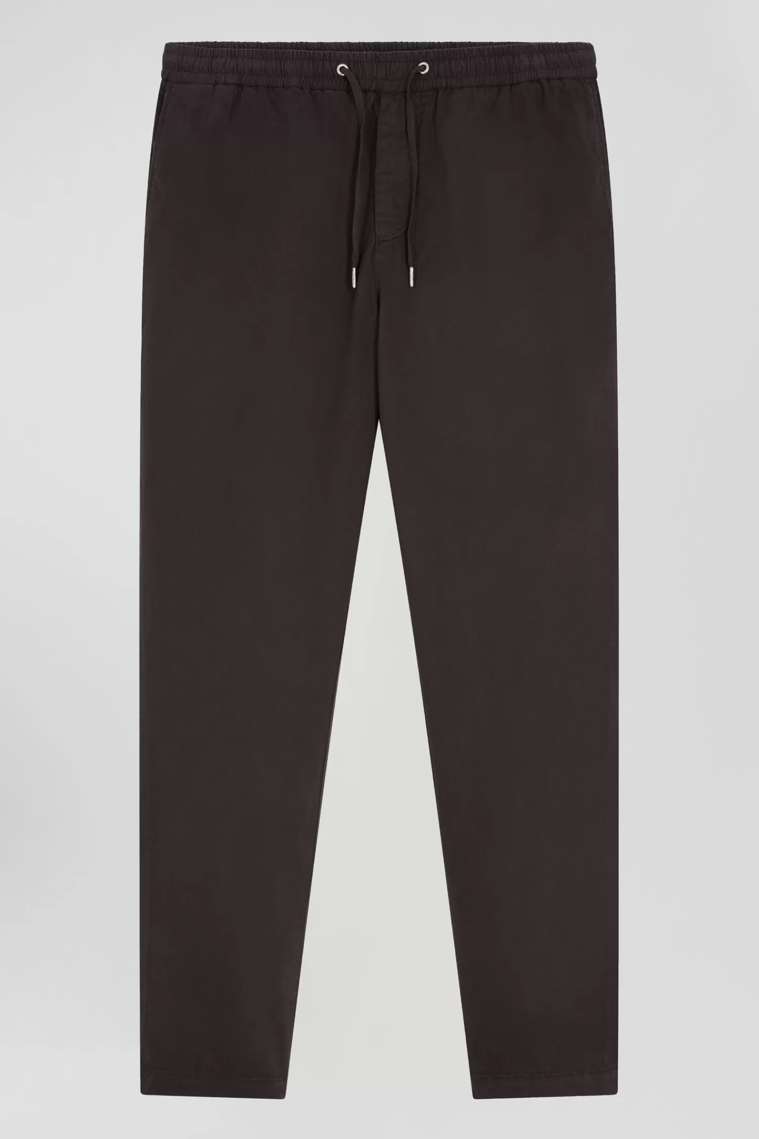 Eden Park Modern brown stretch cotton elastic waist trousers< Pants