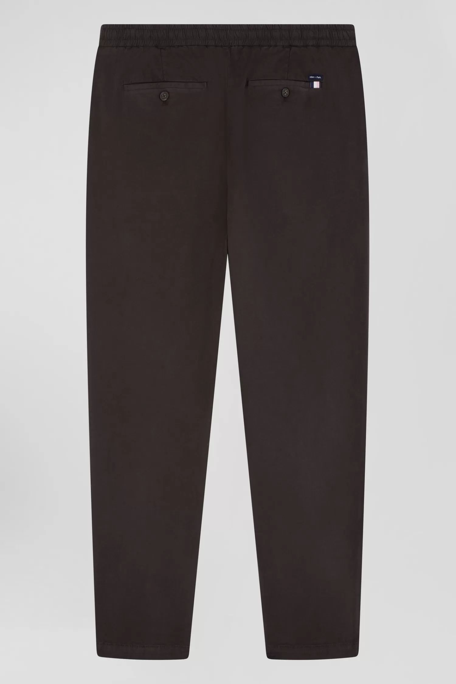 Eden Park Modern brown stretch cotton elastic waist trousers< Pants