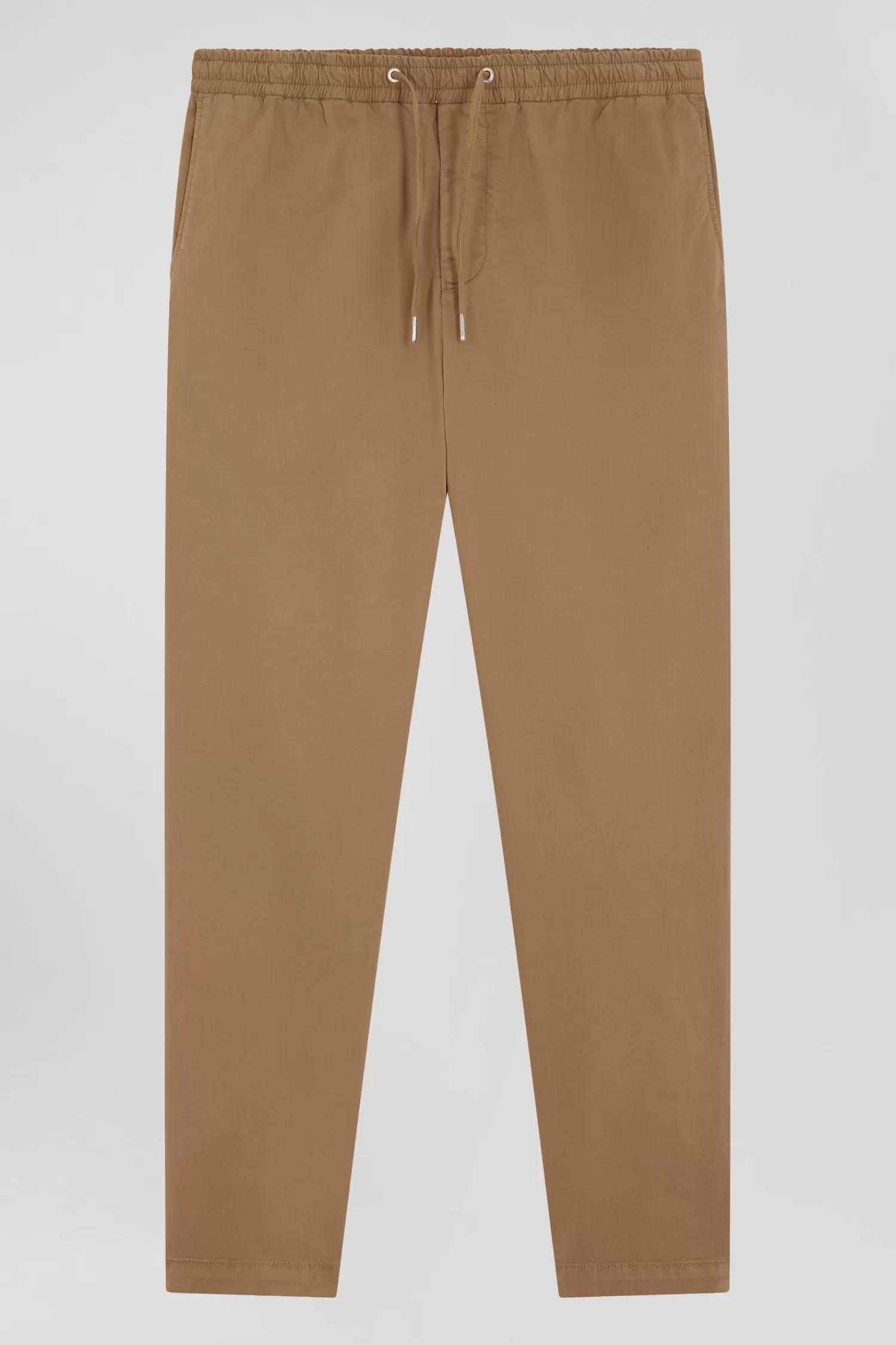 Eden Park Modern camel stretch cotton elastic waist trousers< Pants