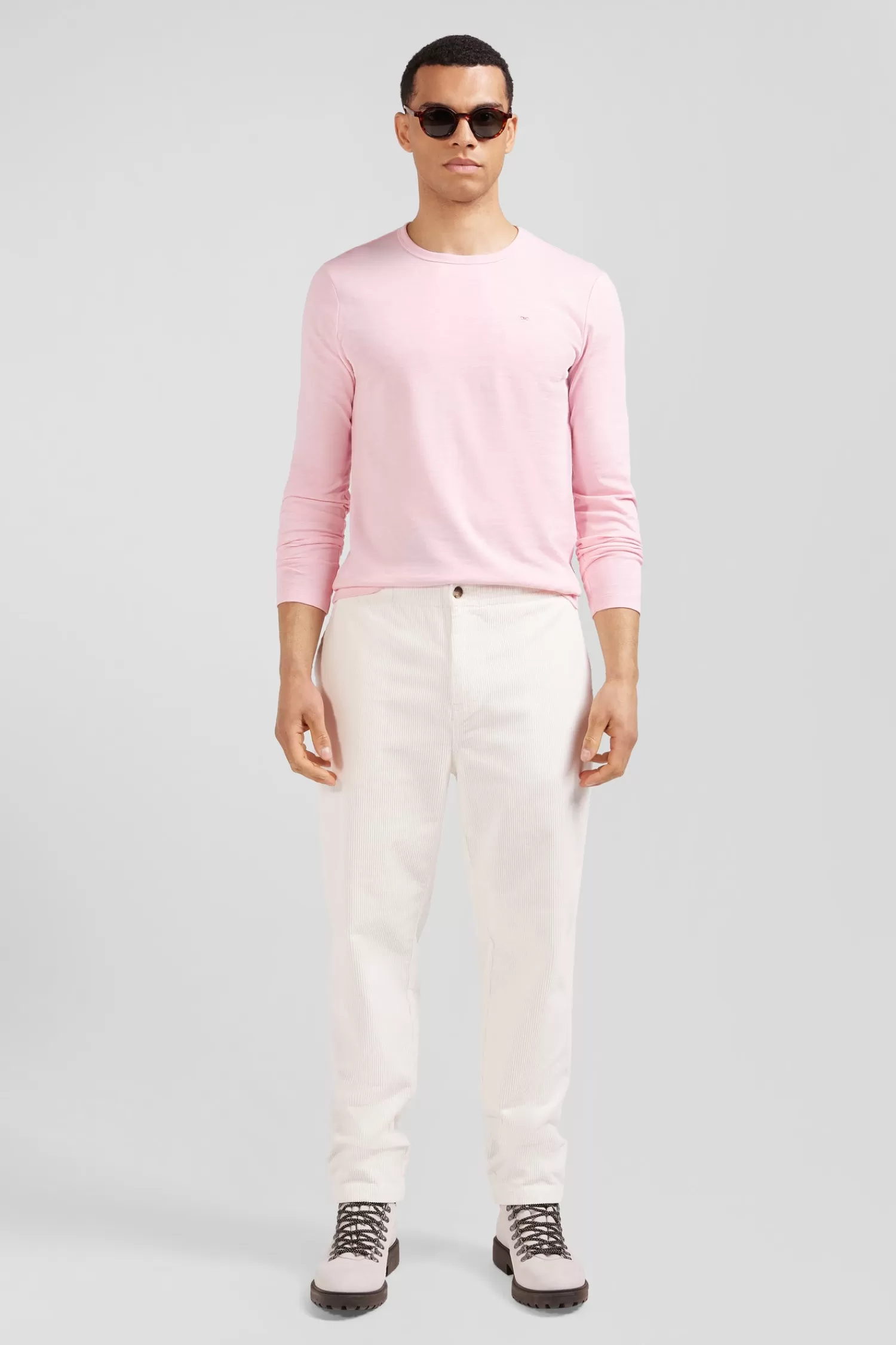 Eden Park Modern ecru stretch cotton elastic waist trousers< Pants