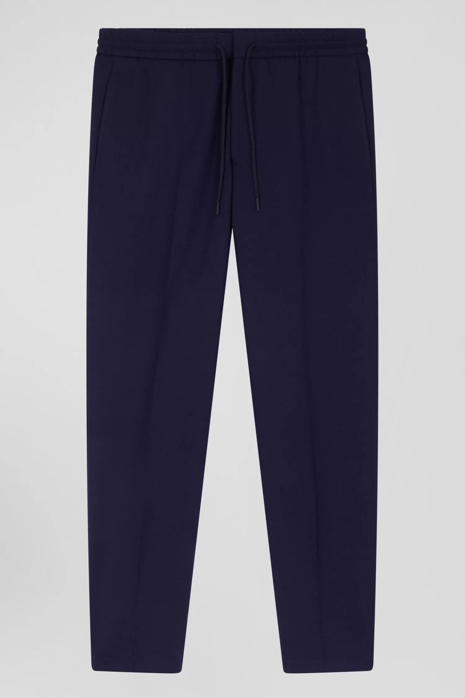 Eden Park Modern navy blue blended wool elastic waist trousers< Pants
