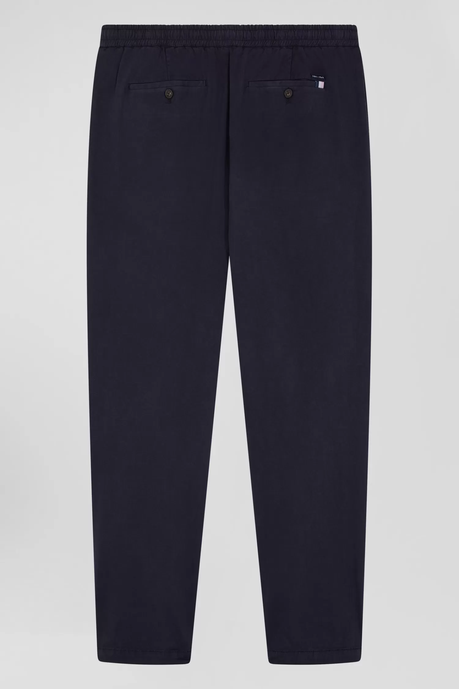 Eden Park Modern navy blue stretch cotton elastic waist trousers< Pants