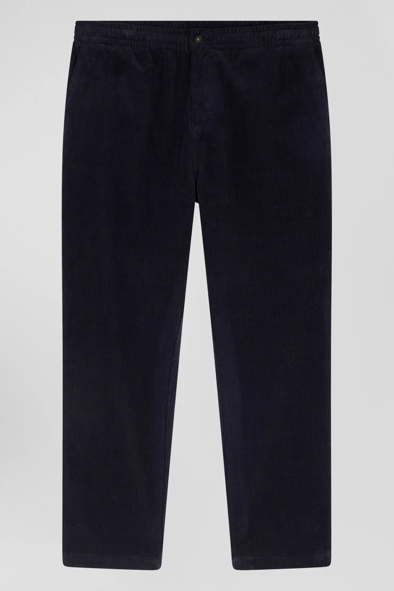 Eden Park Modern navy blue stretch cotton elastic waist trousers< Pants