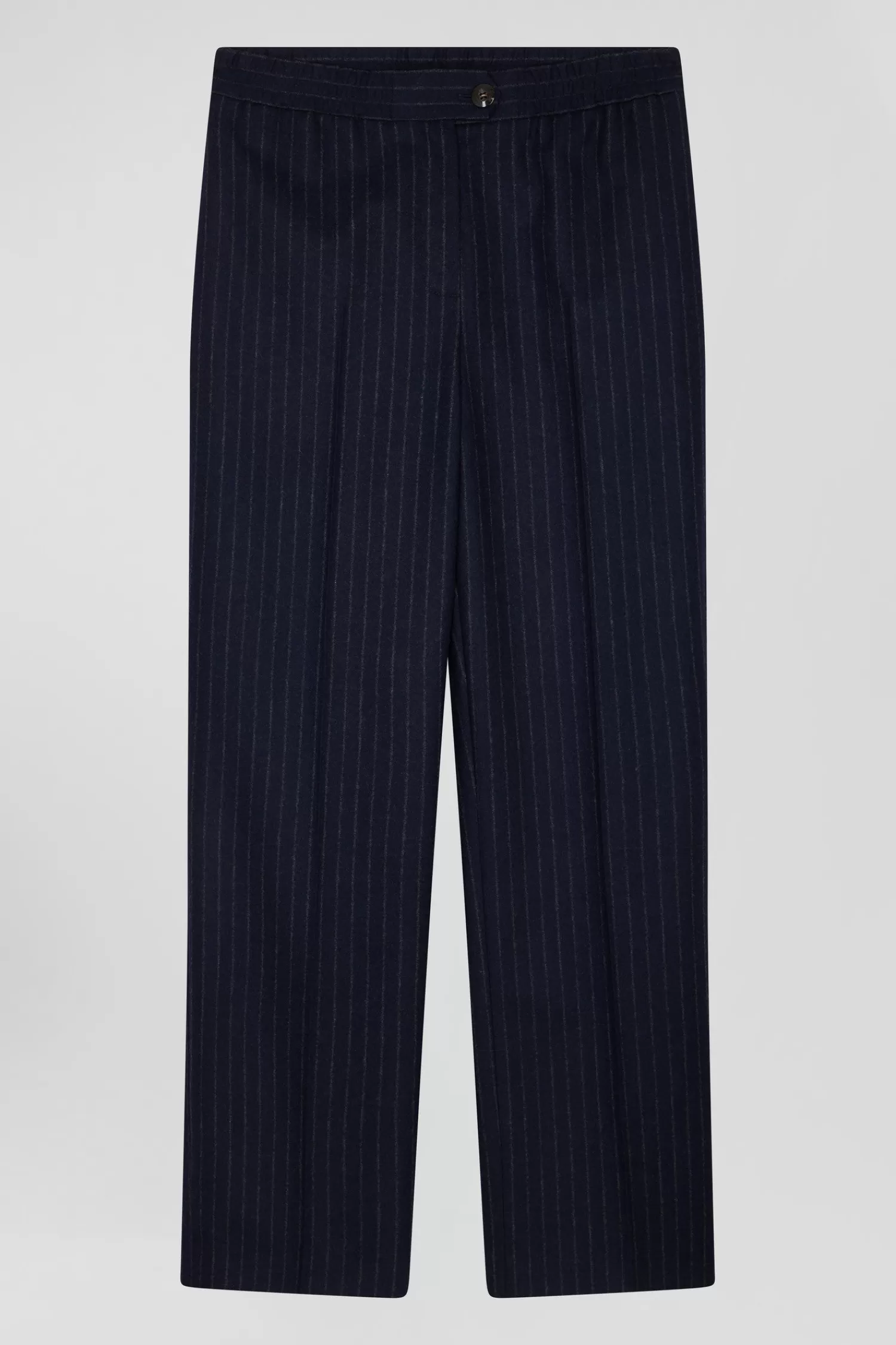 Eden Park Modern navy blue striped wool trousers<Women Pants