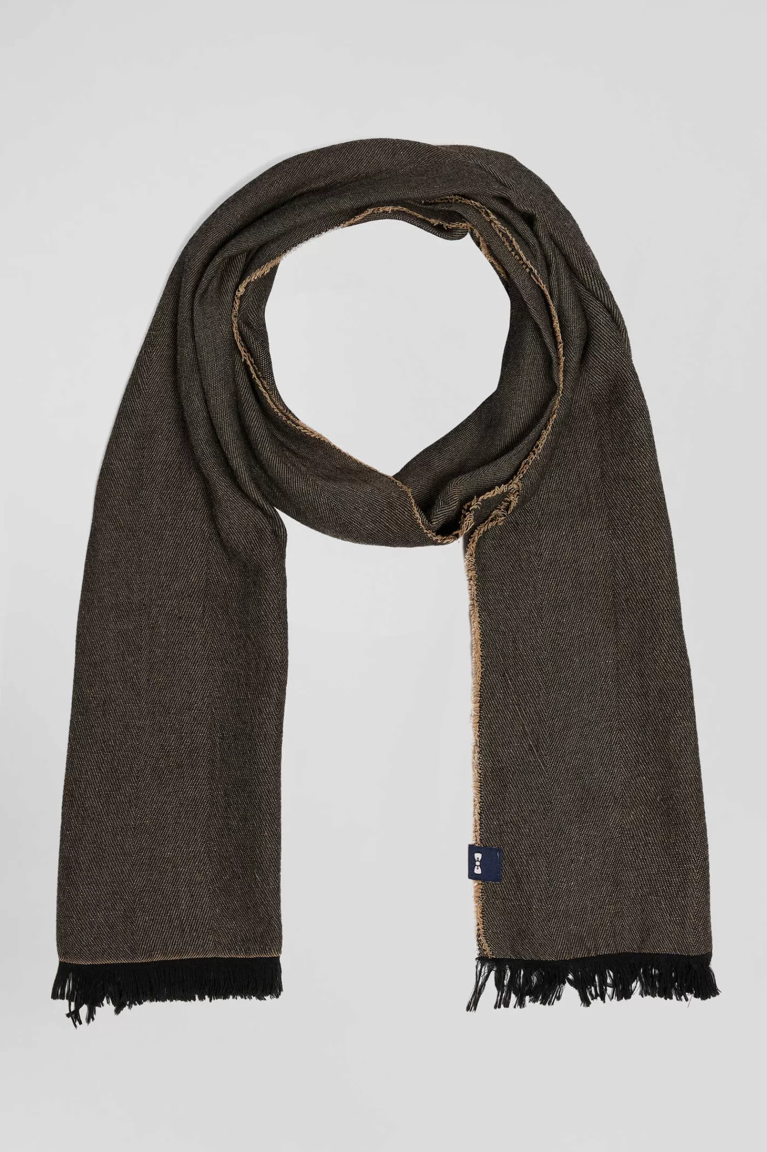 Eden Park Mottled brown mixed cotton scarf< Scarves And Wraps