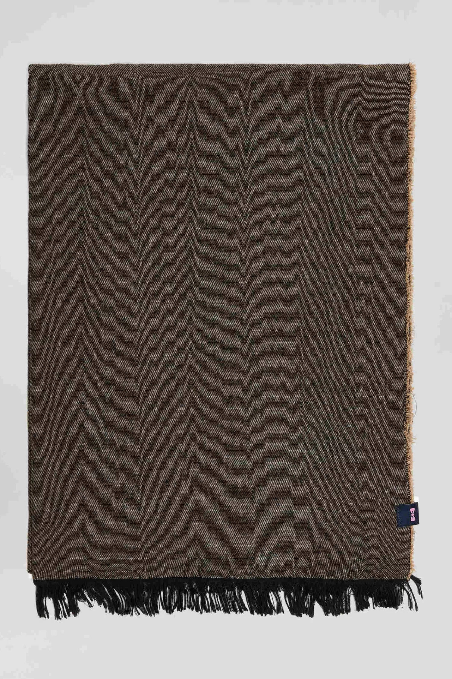 mottled_brown_mixed_cotton_scarf_2.webp Eden Park Mottled brown mixed cotton scarf< Scarves And Wraps