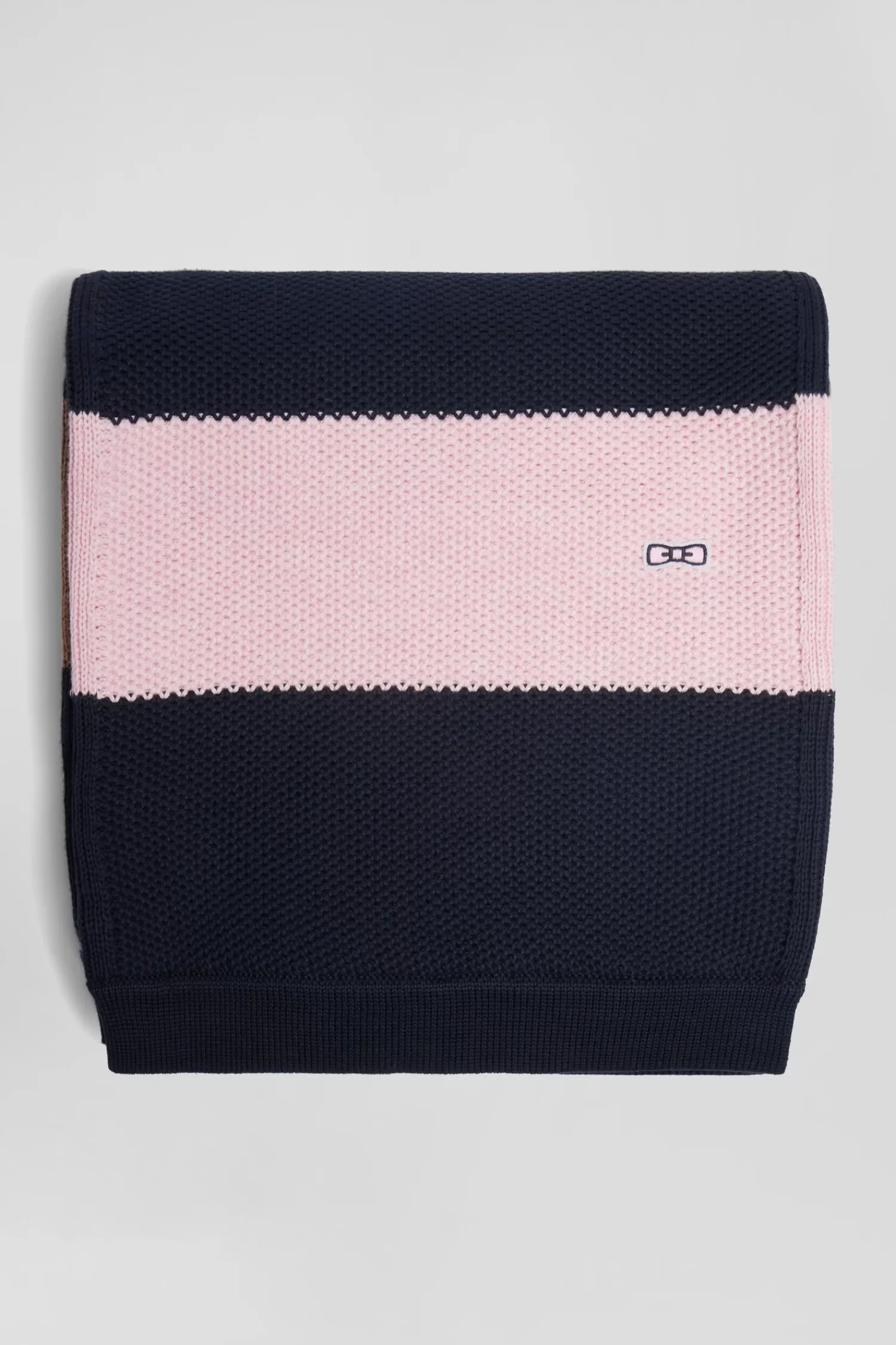 navy_and_brown_striped_cotton_scarf_2.webp Eden Park Navy and brown striped cotton scarf< Scarves And Wraps