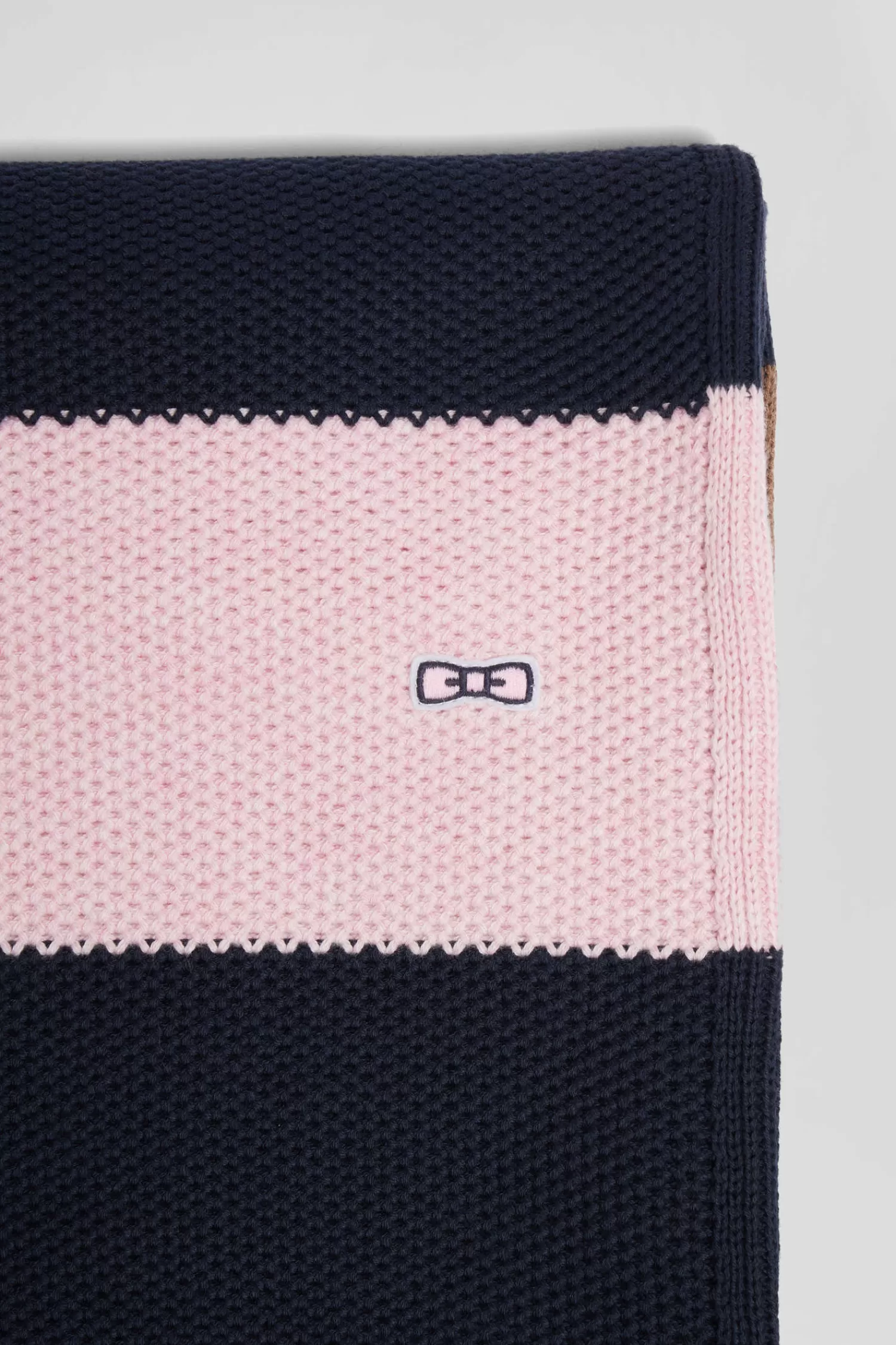 navy_and_brown_striped_cotton_scarf_3.webp Eden Park Navy and brown striped cotton scarf< Scarves And Wraps