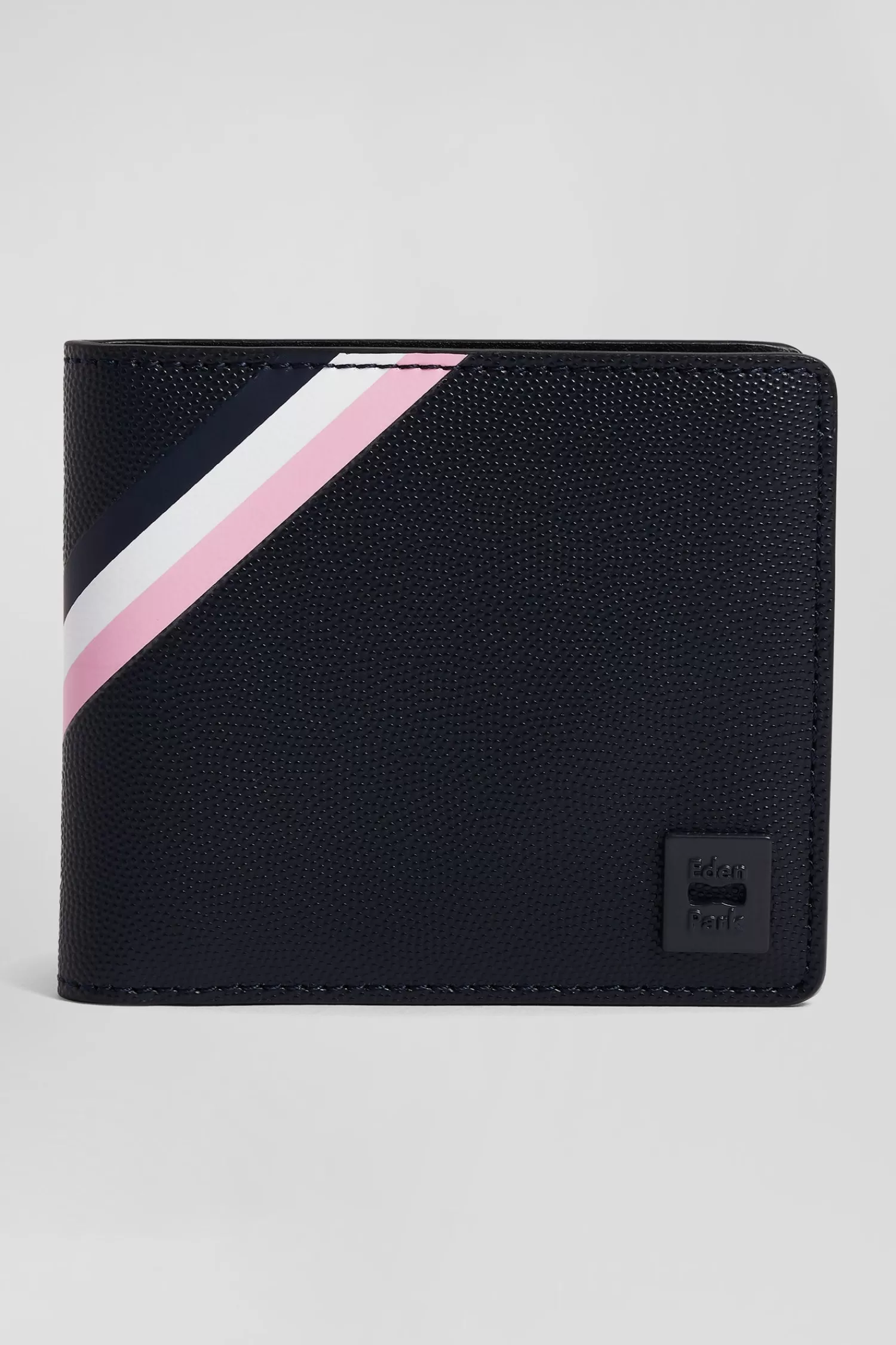 Eden Park Navy bleu Italian-style wallet with tricolour stripes< Portfolios