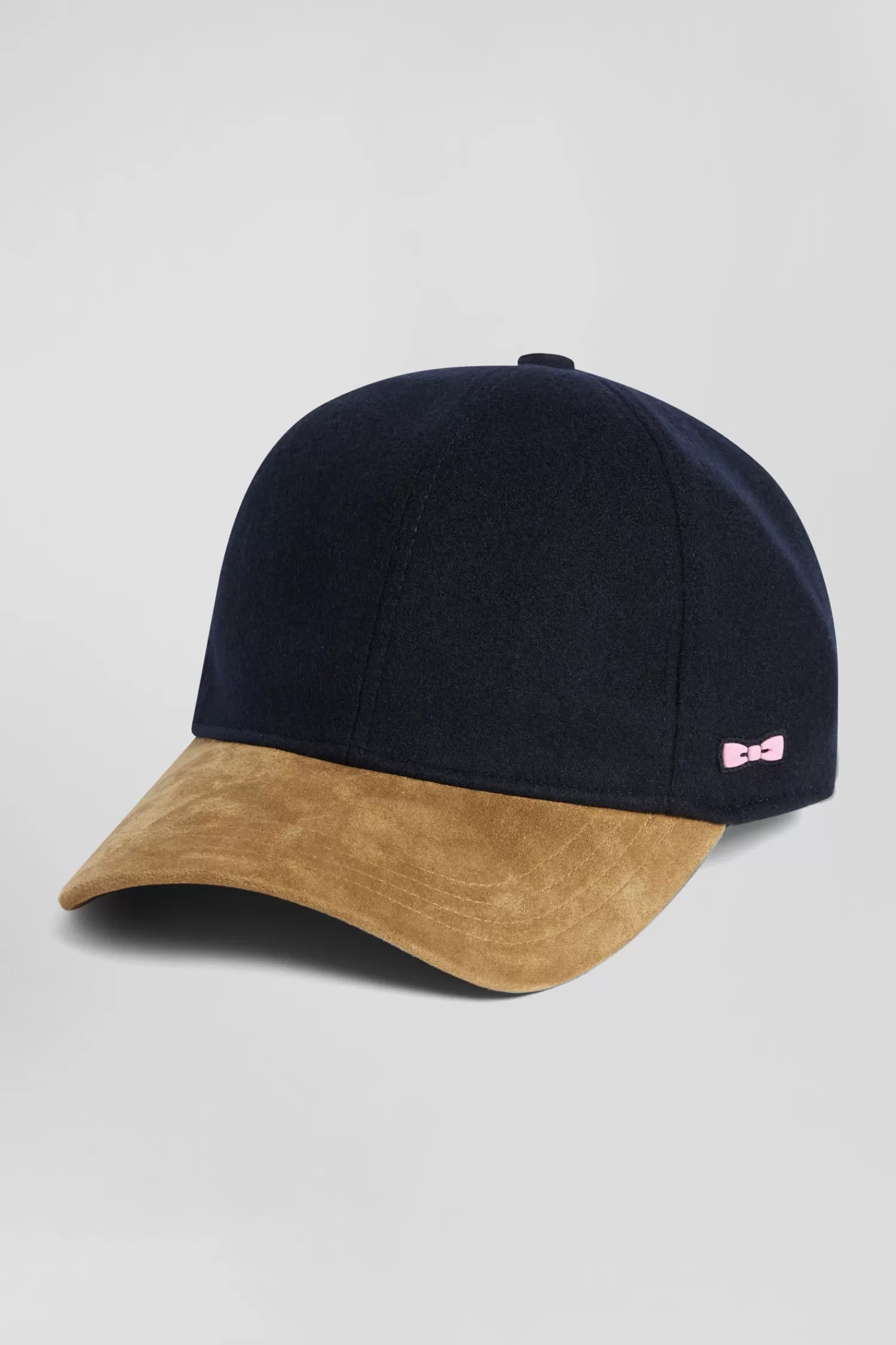Eden Park Navy blue and camel wool felt cap< Caps