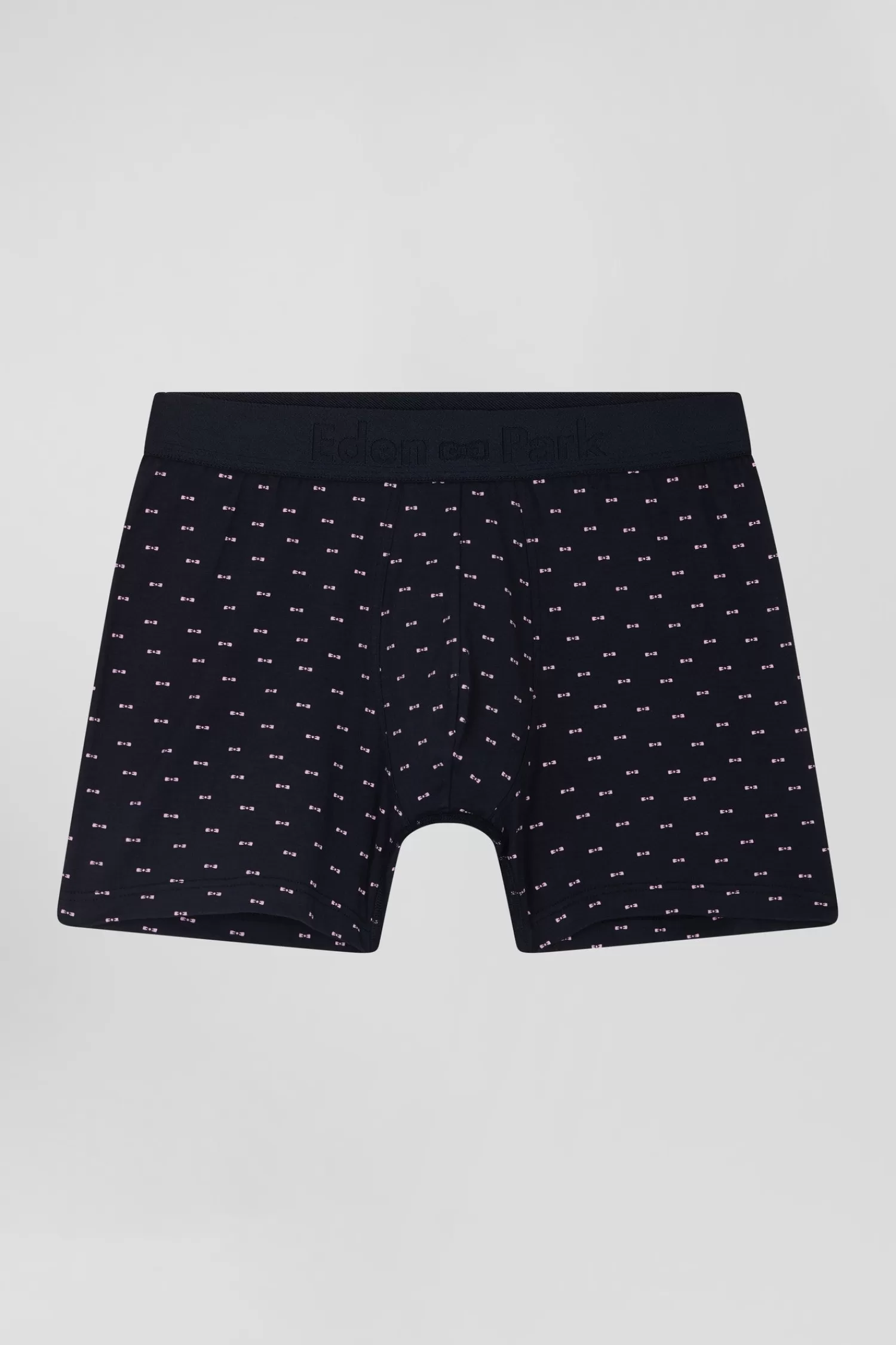 Eden Park Navy blue and pink stretch cotton boxers with micro bow tie pattern< Underwear