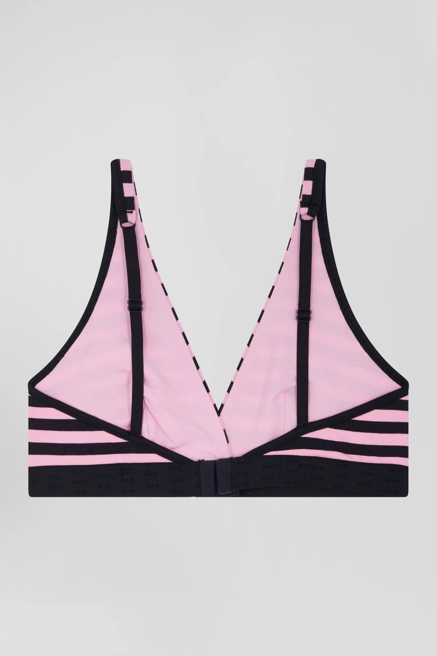 Eden Park Navy blue and pink striped stretch cotton jersey bra<Women Underwear