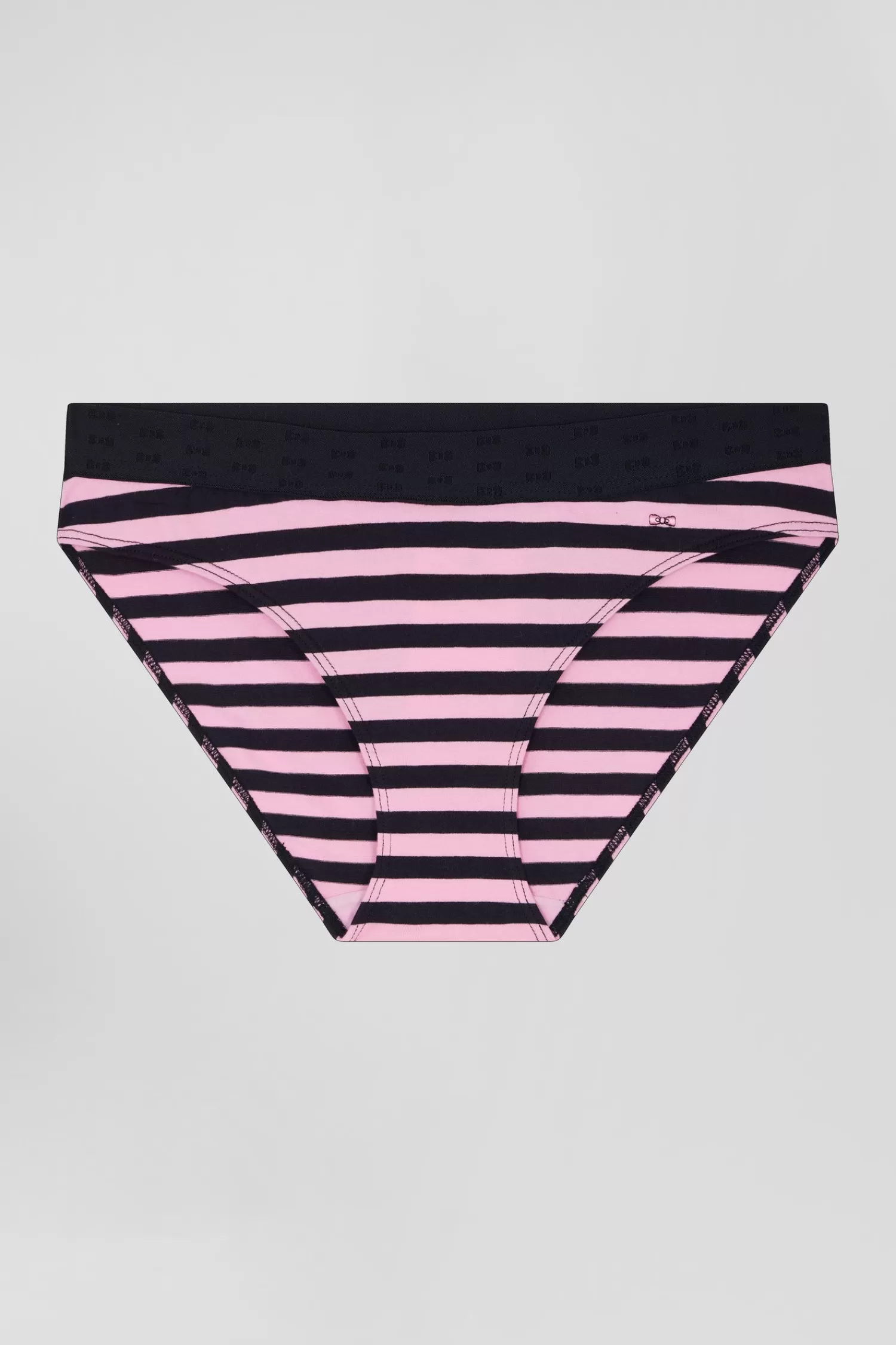 Eden Park Navy blue and pink striped stretch cotton jersey brief<Women Underwear