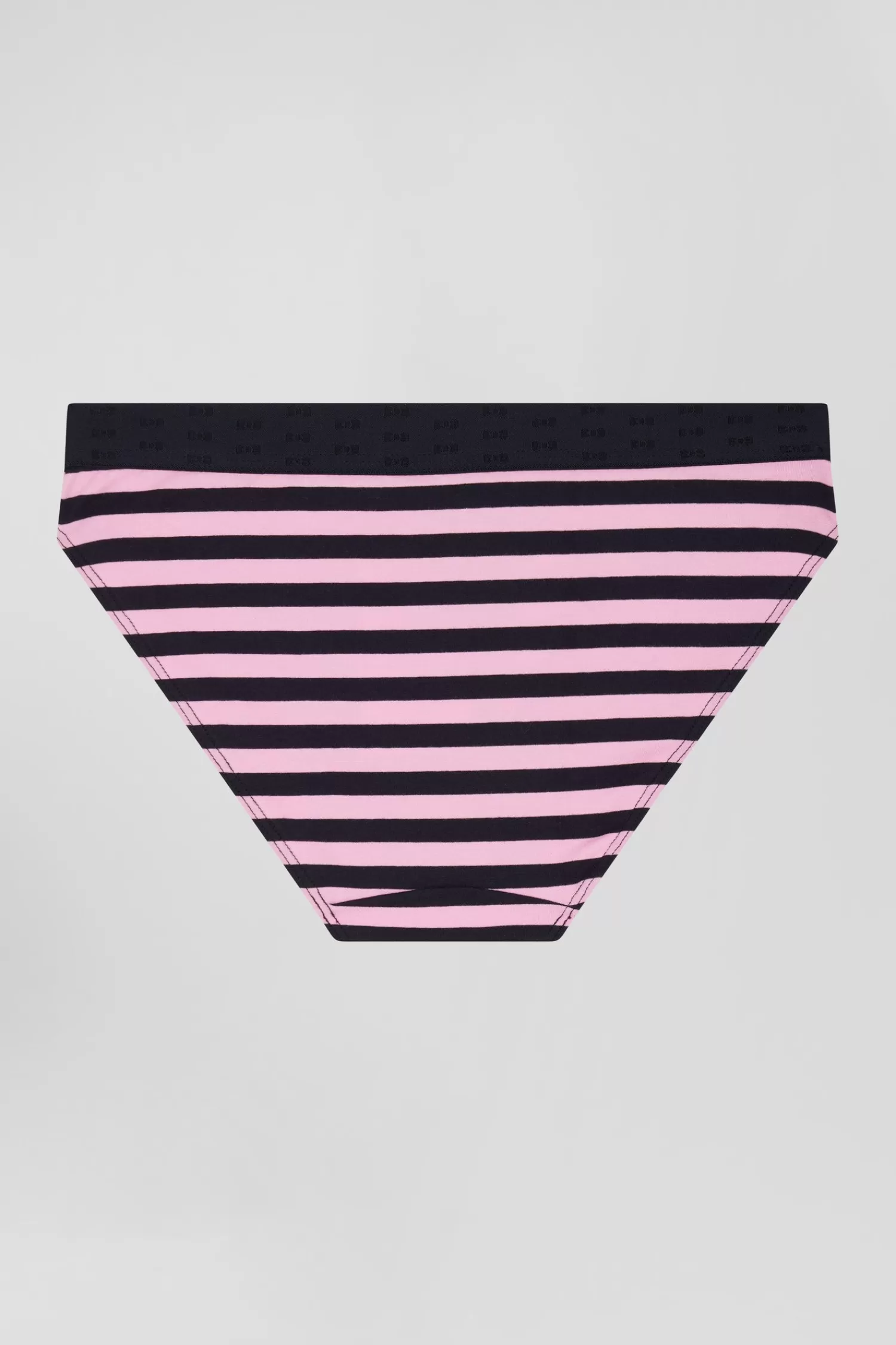 Eden Park Navy blue and pink striped stretch cotton jersey brief<Women Underwear