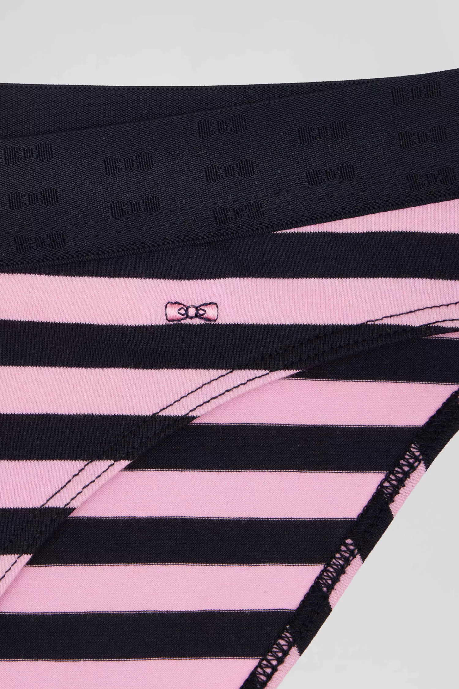 navy_blue_and_pink_striped_stretch_cotton_jersey_brief_2.webp Eden Park Navy blue and pink striped stretch cotton jersey brief<Women Underwear