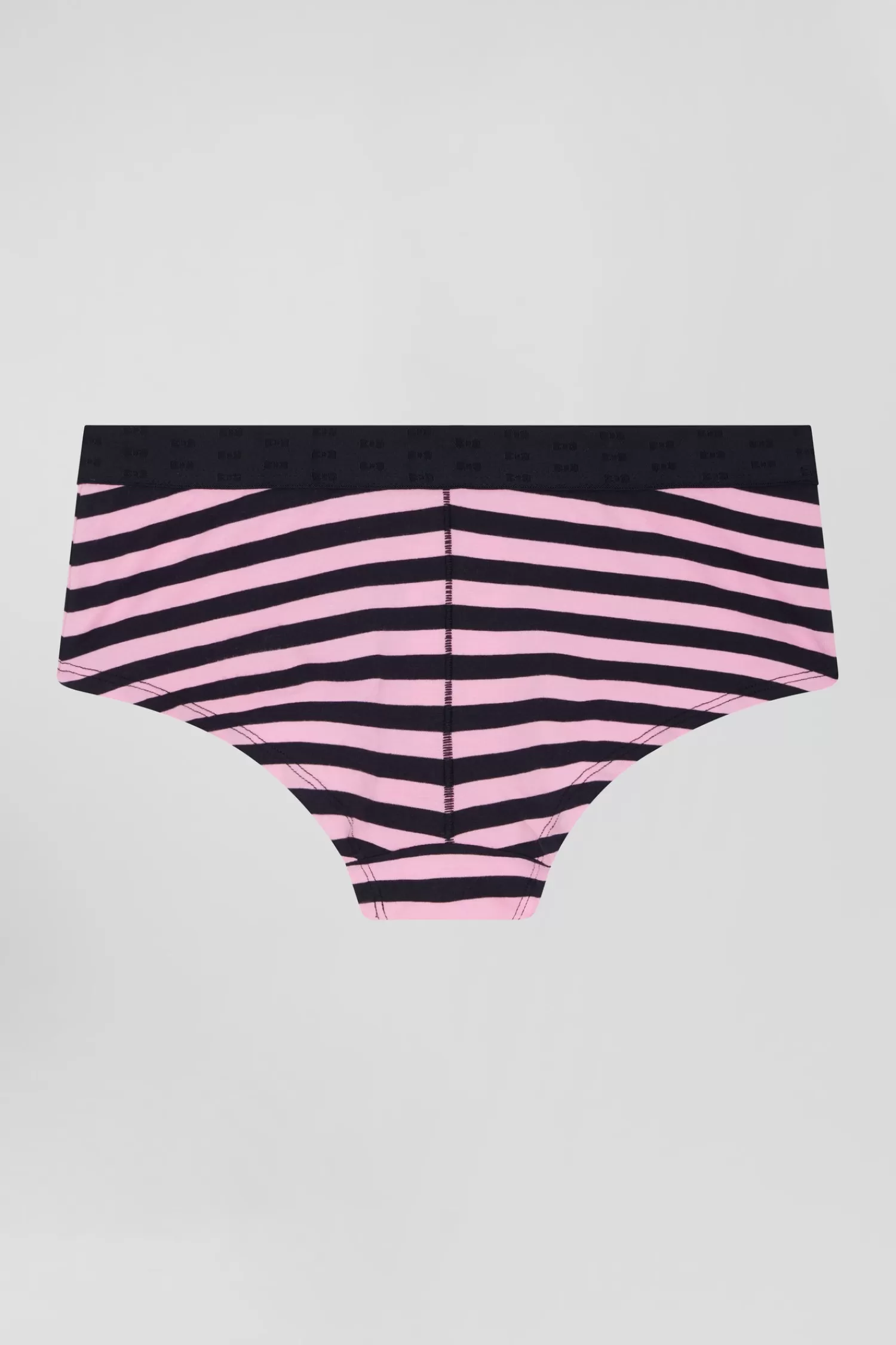 Eden Park Navy blue and pink striped stretch cotton jersey shorty brief<Women Underwear