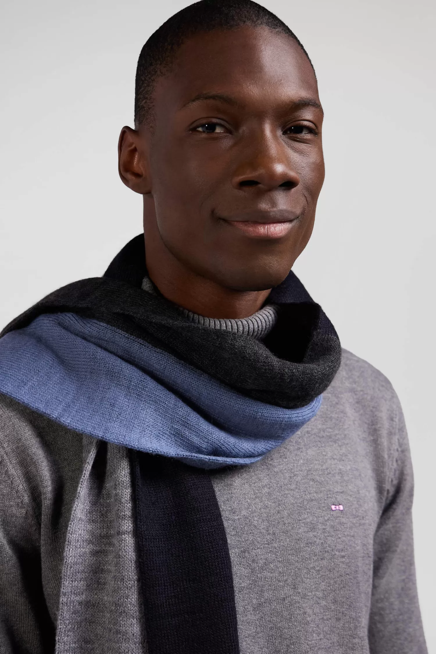 Eden Park Navy blue colourblock scarf< Scarves And Wraps