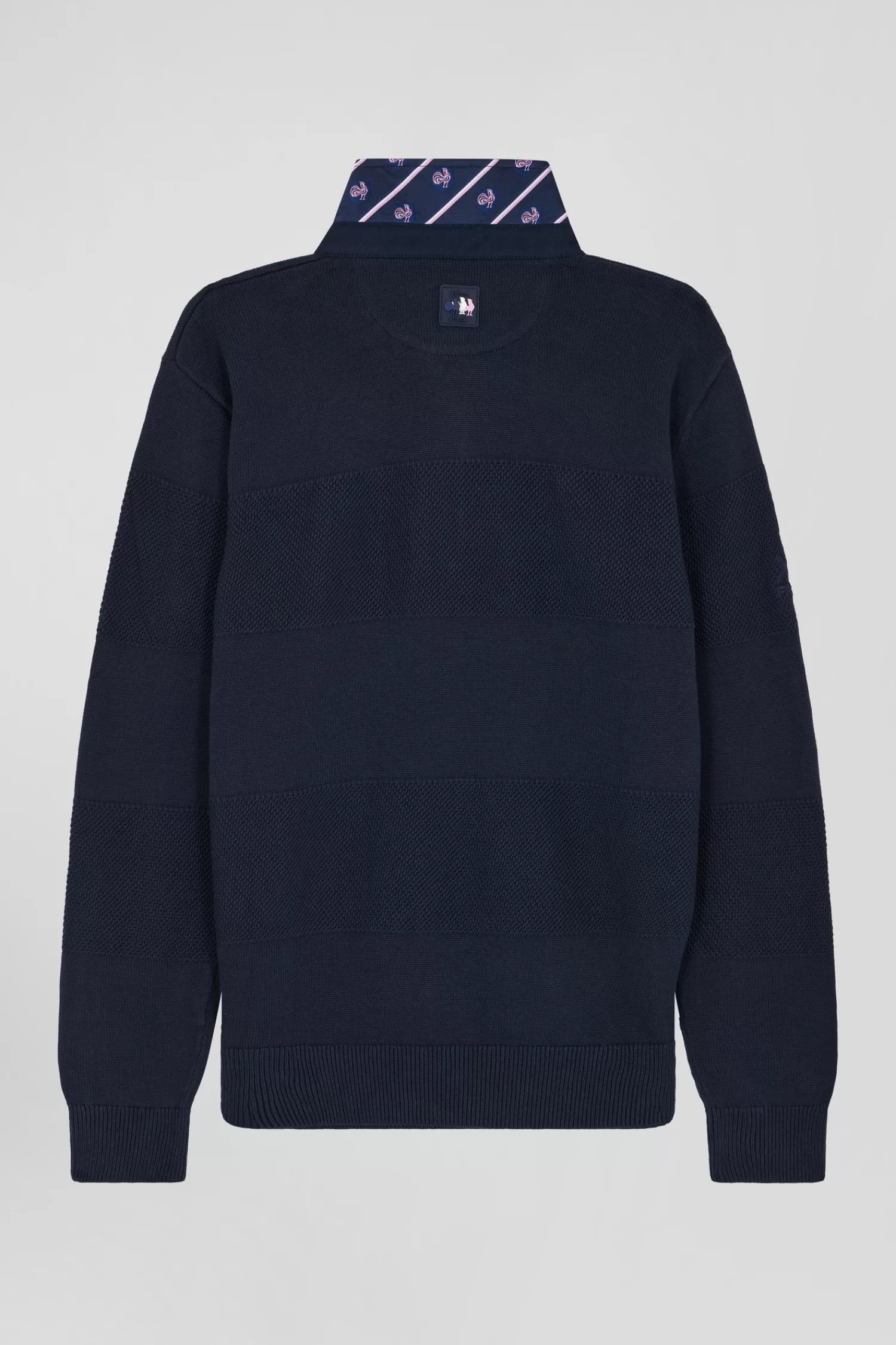 Eden Park Navy blue cotton jersey-neck jumper XV de France Regular Cup< Sweaters