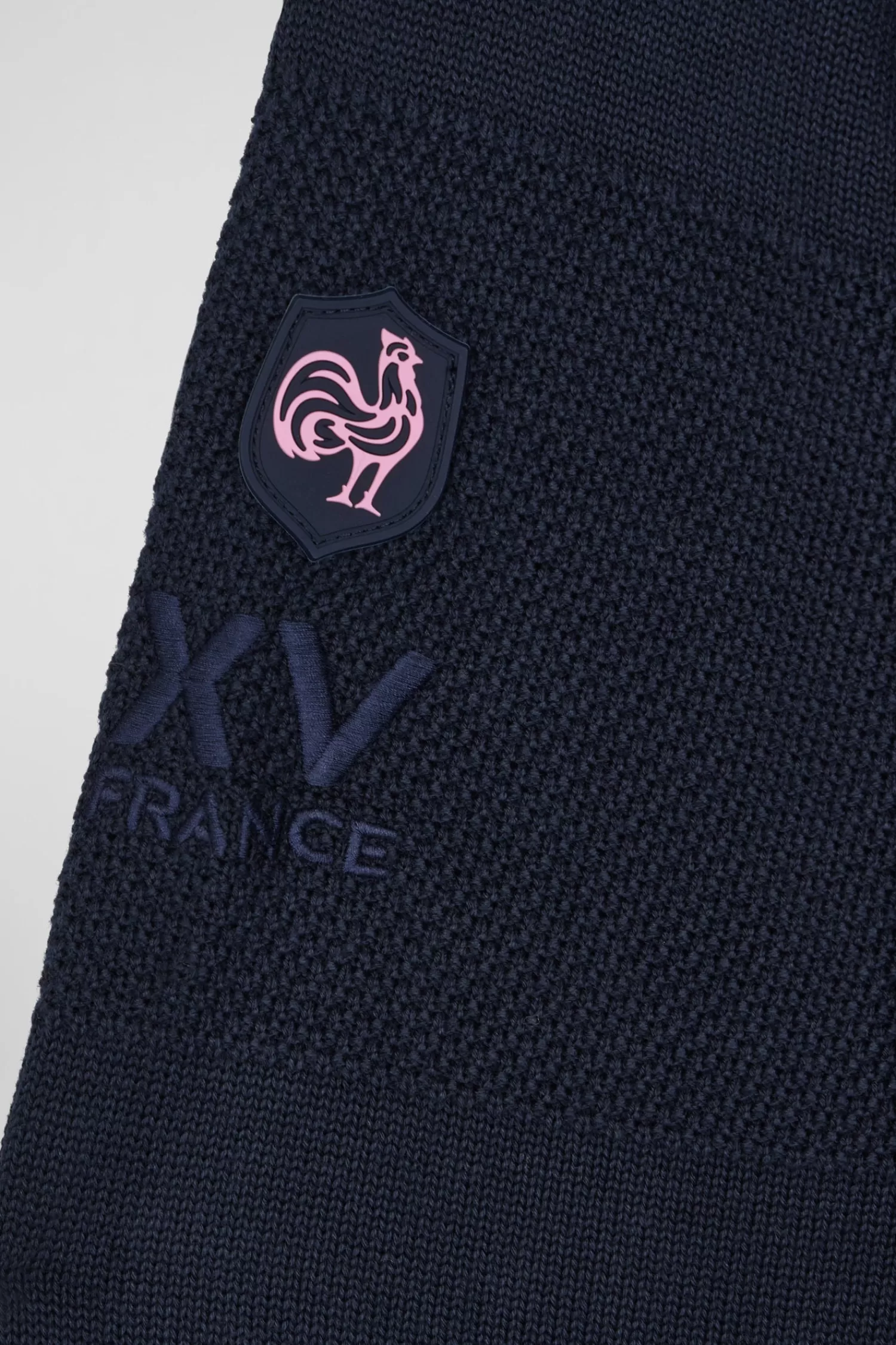 Eden Park Navy blue cotton jersey-neck jumper XV de France Regular Cup< Sweaters