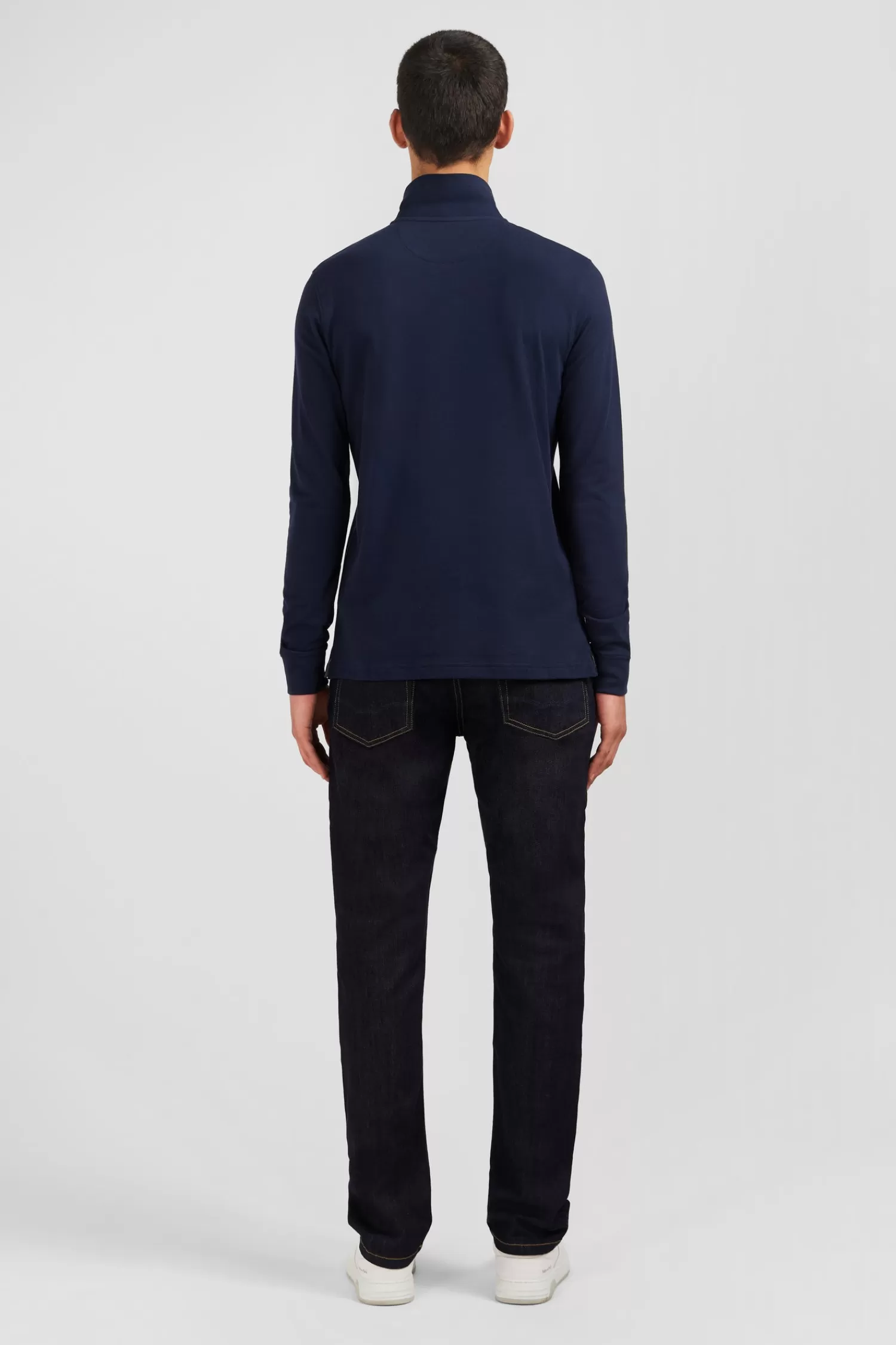 navy_blue_cotton_polo_with_contrasting_neck_2.webp Eden Park Navy blue cotton polo with contrasting neck< Polos