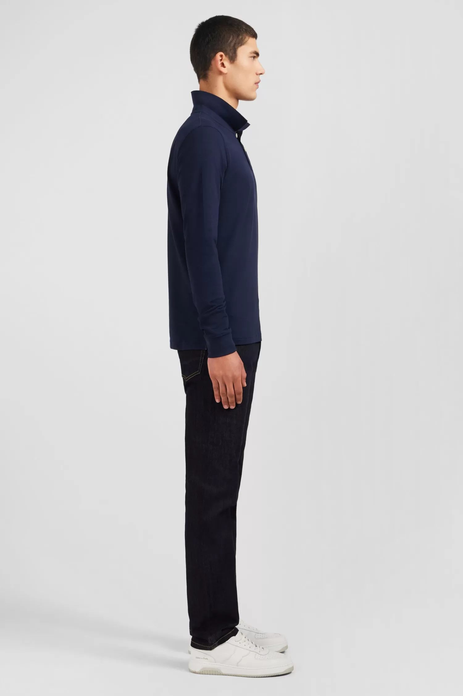 navy_blue_cotton_polo_with_contrasting_neck_3.webp Eden Park Navy blue cotton polo with contrasting neck< Polos