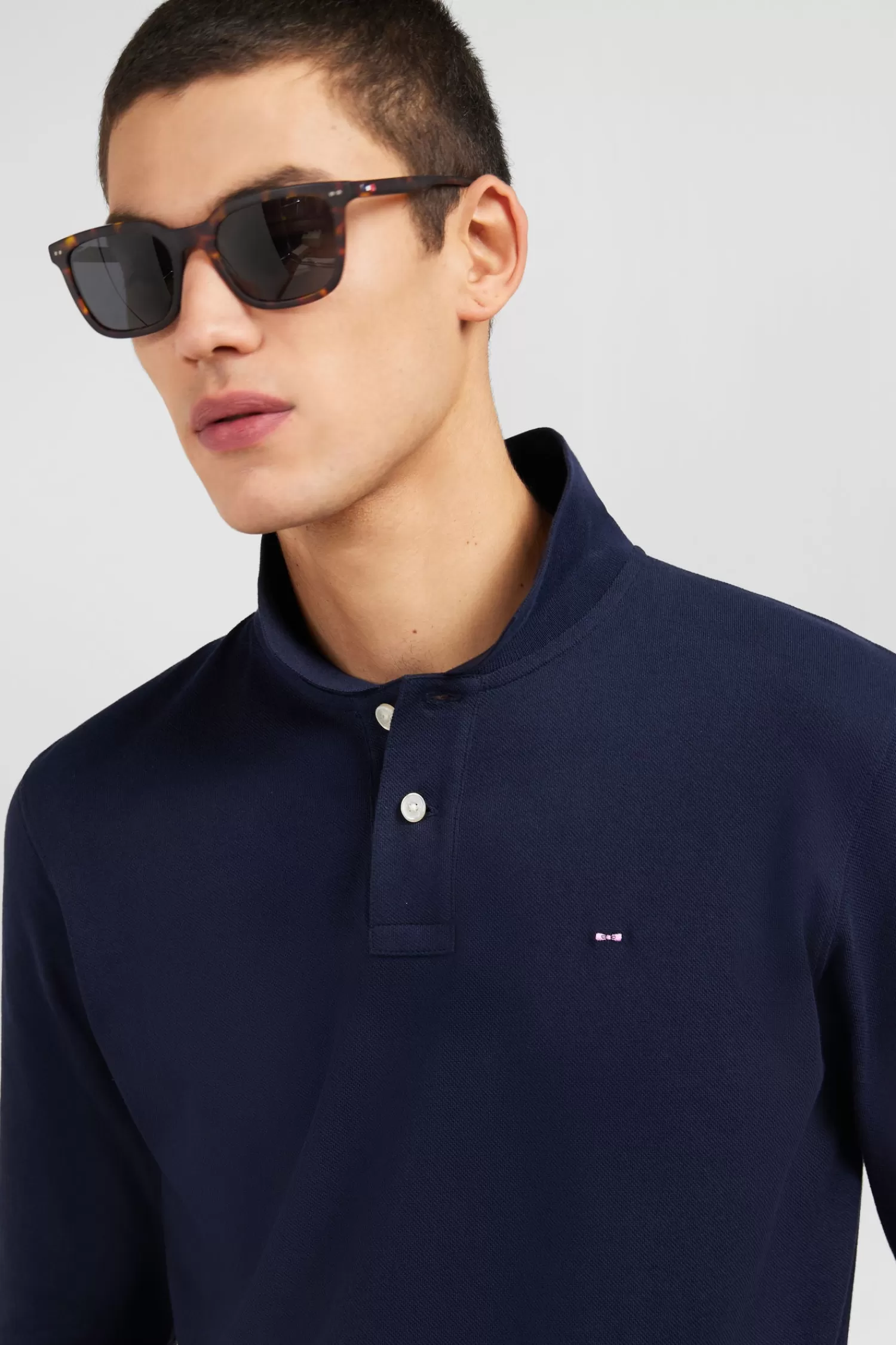 navy_blue_cotton_polo_with_contrasting_neck_4.webp Eden Park Navy blue cotton polo with contrasting neck< Polos