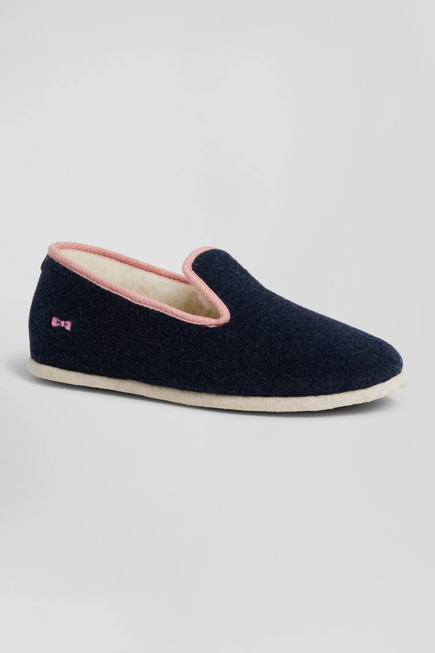 Eden Park Navy blue felt and shearling slippers<Women Accessories | Slippers