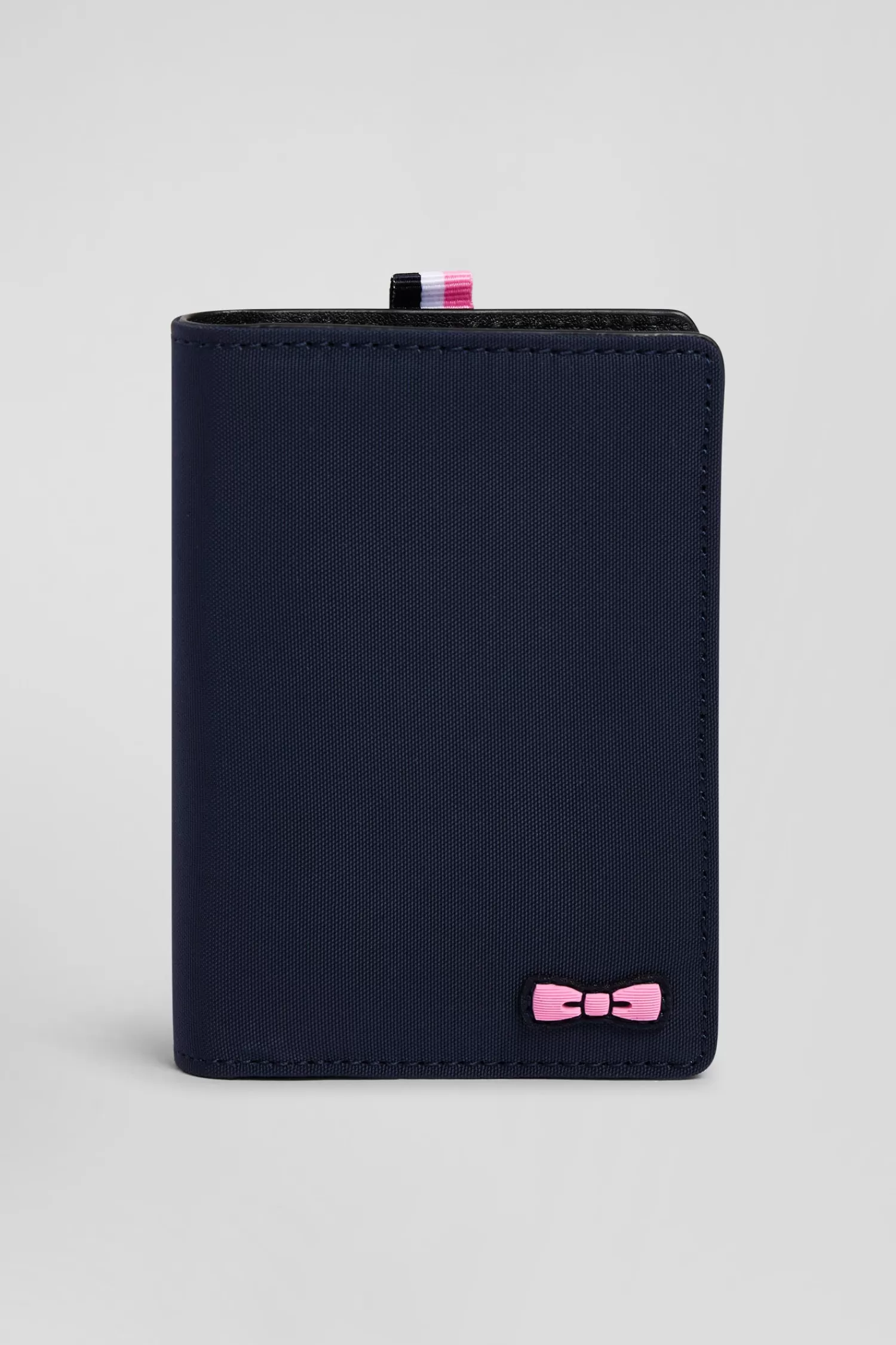 Eden Park Navy blue French-style wallet with pink ribbon< Portfolios