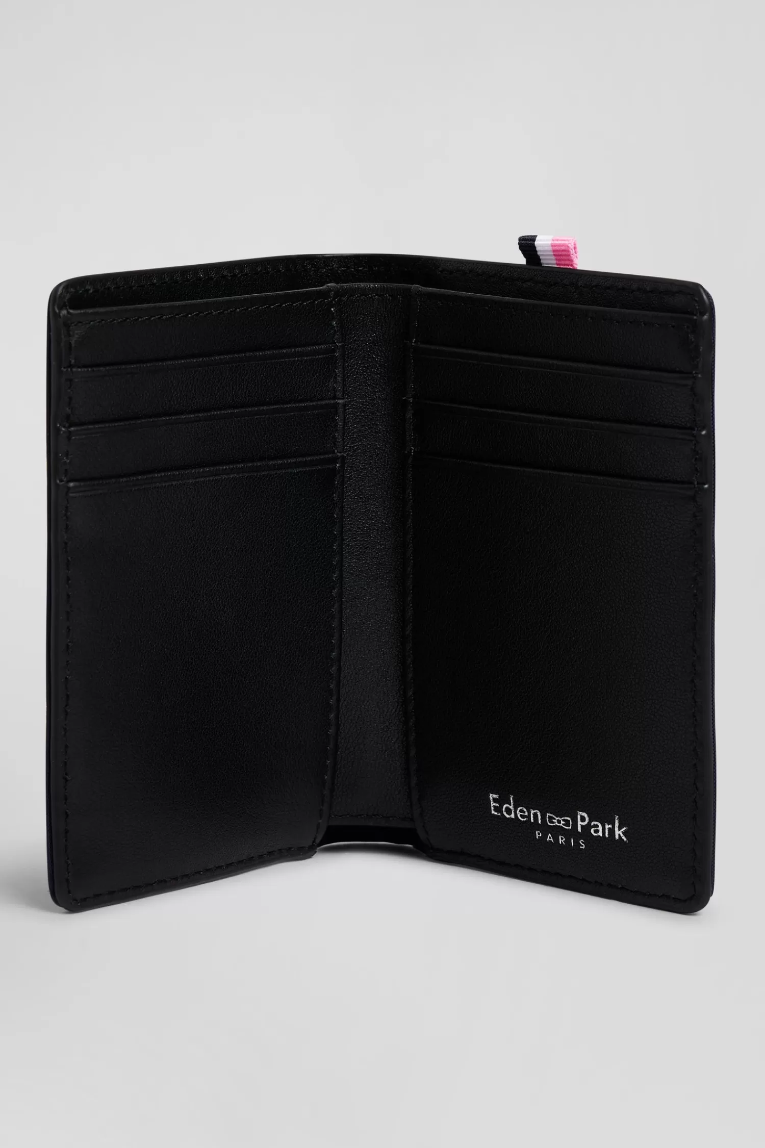 Eden Park Navy blue French-style wallet with pink ribbon< Portfolios