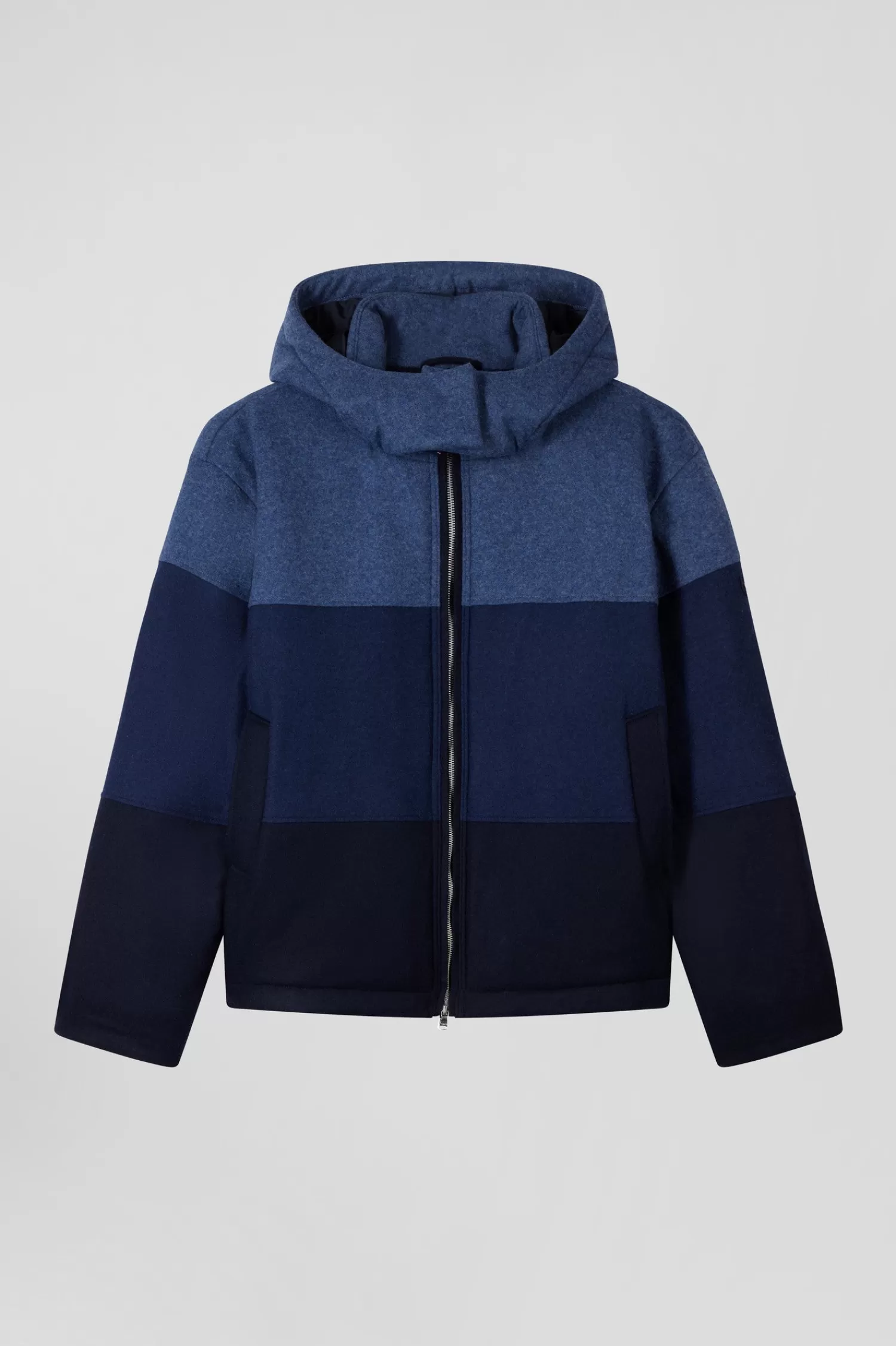 Eden Park Navy blue hooded wool jersey jacket< Coats And Jackets