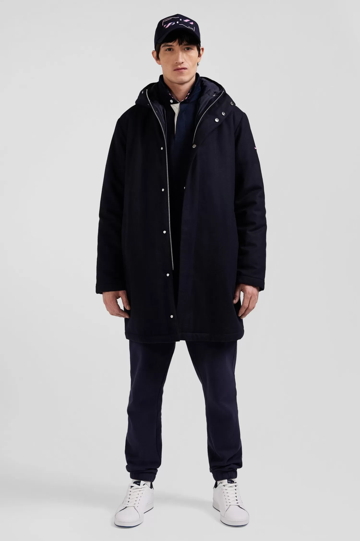 Eden Park Navy blue 2-in-1 flannel wool parka< Coats And Jackets