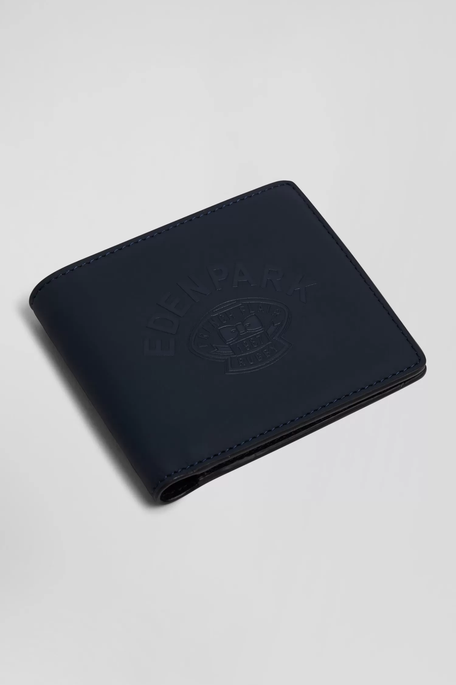 Eden Park Navy blue Italian-style wallet with screen-print< Portfolios