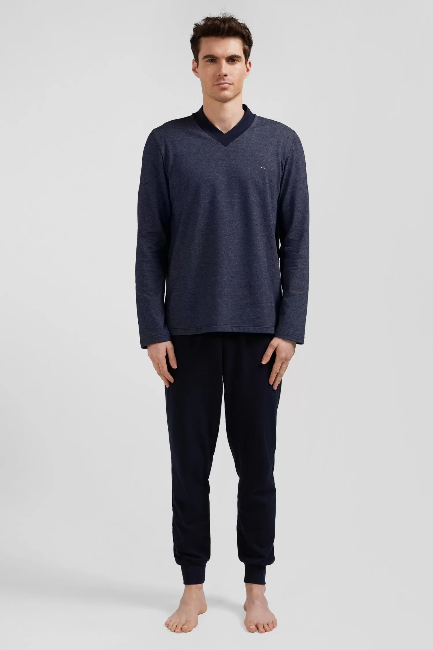 Eden Park Navy blue long cotton blend pajamas< Pajamas