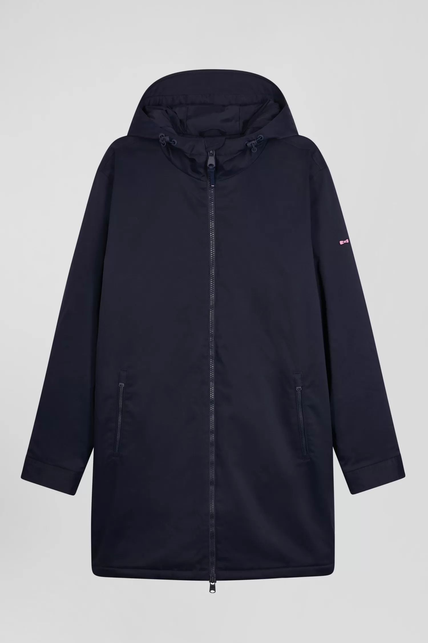 Eden Park Navy blue long hooded nylon parka< Coats And Jackets