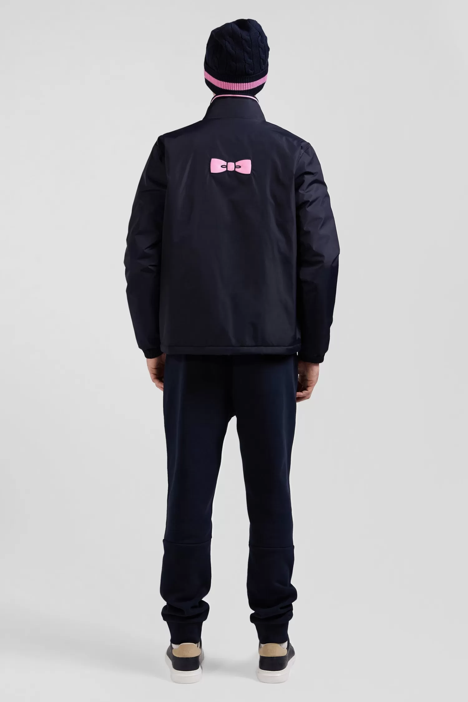 navy_blue_matte_nylon_windbreaker_with_striped_back_embroidery_5.webp Eden Park Navy blue matte nylon windbreaker with striped back embroidery< Coats And Jackets