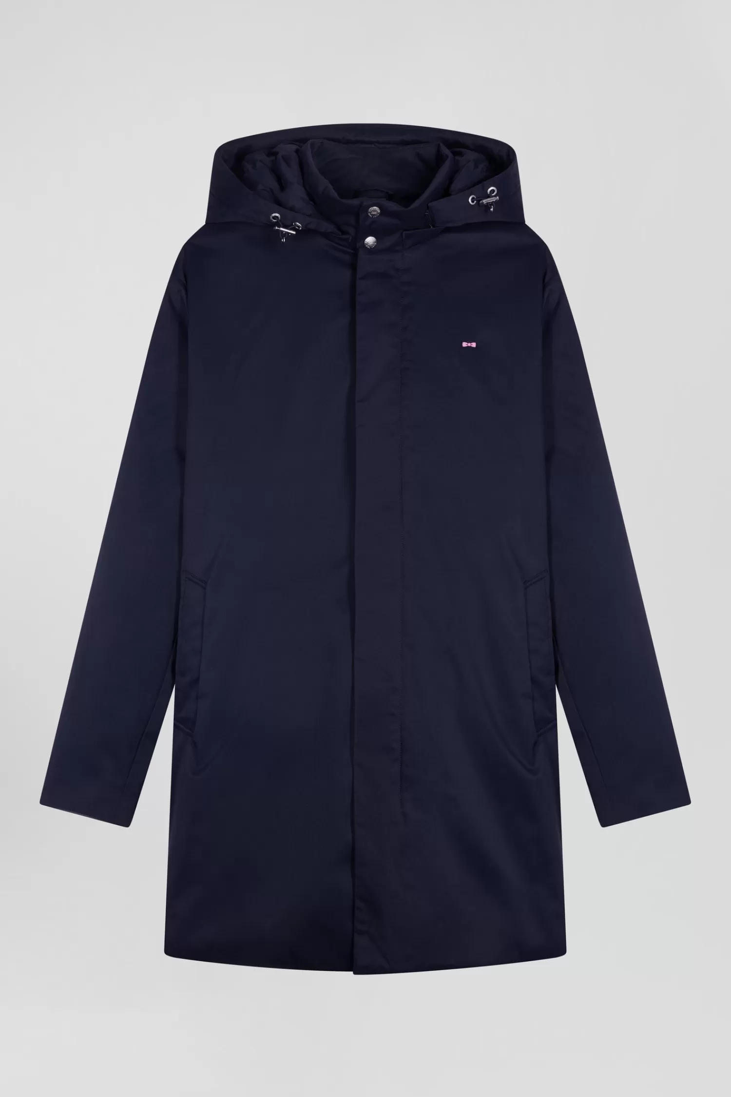 Eden Park Navy blue nylon parka with removable hood< Coats And Jackets
