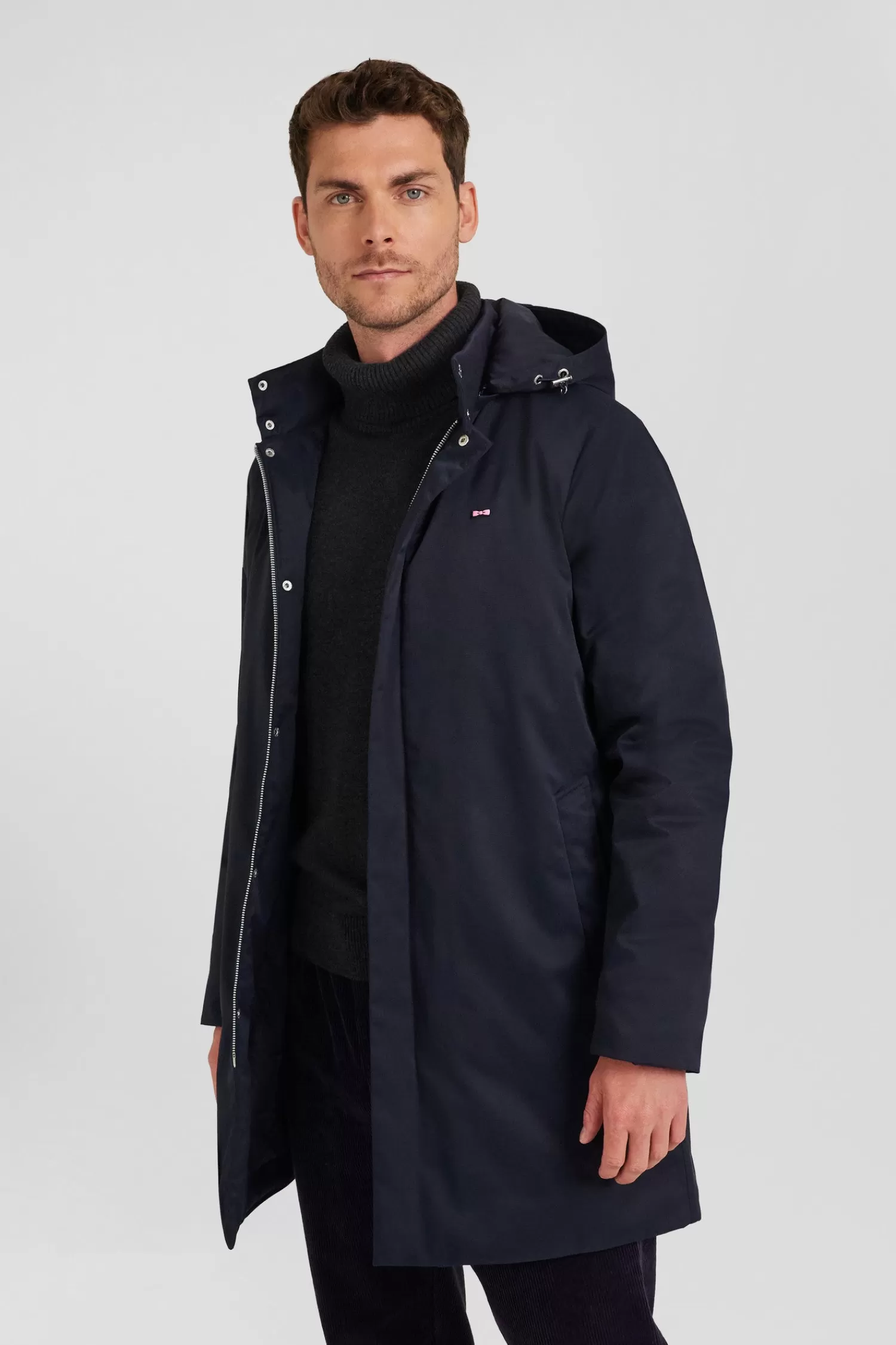 navy_blue_nylon_parka_with_removable_hood_2.webp Eden Park Navy blue nylon parka with removable hood< Coats And Jackets