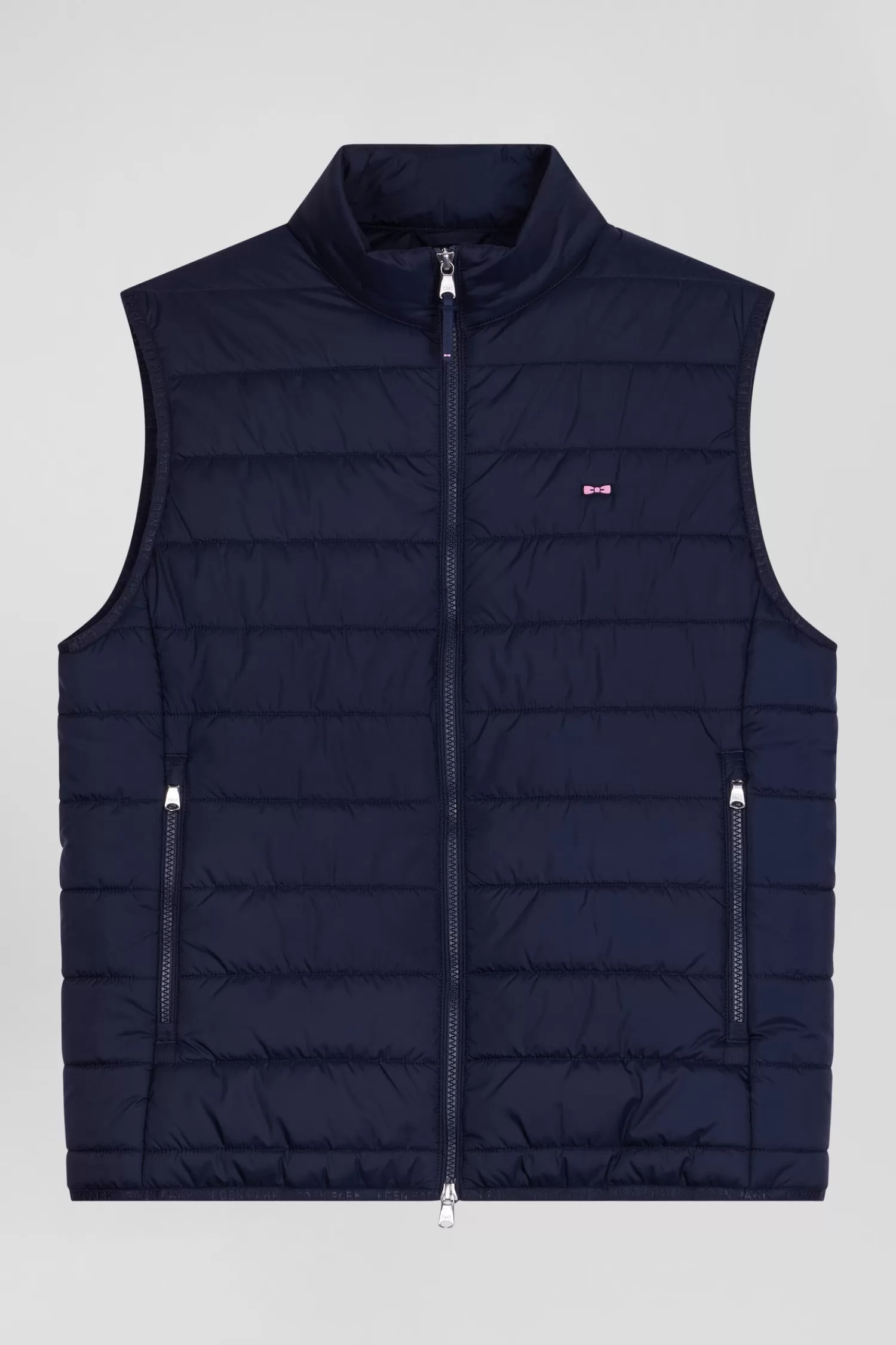 Eden Park Navy blue quilted sleeveless high collar down vest< Coats And Jackets