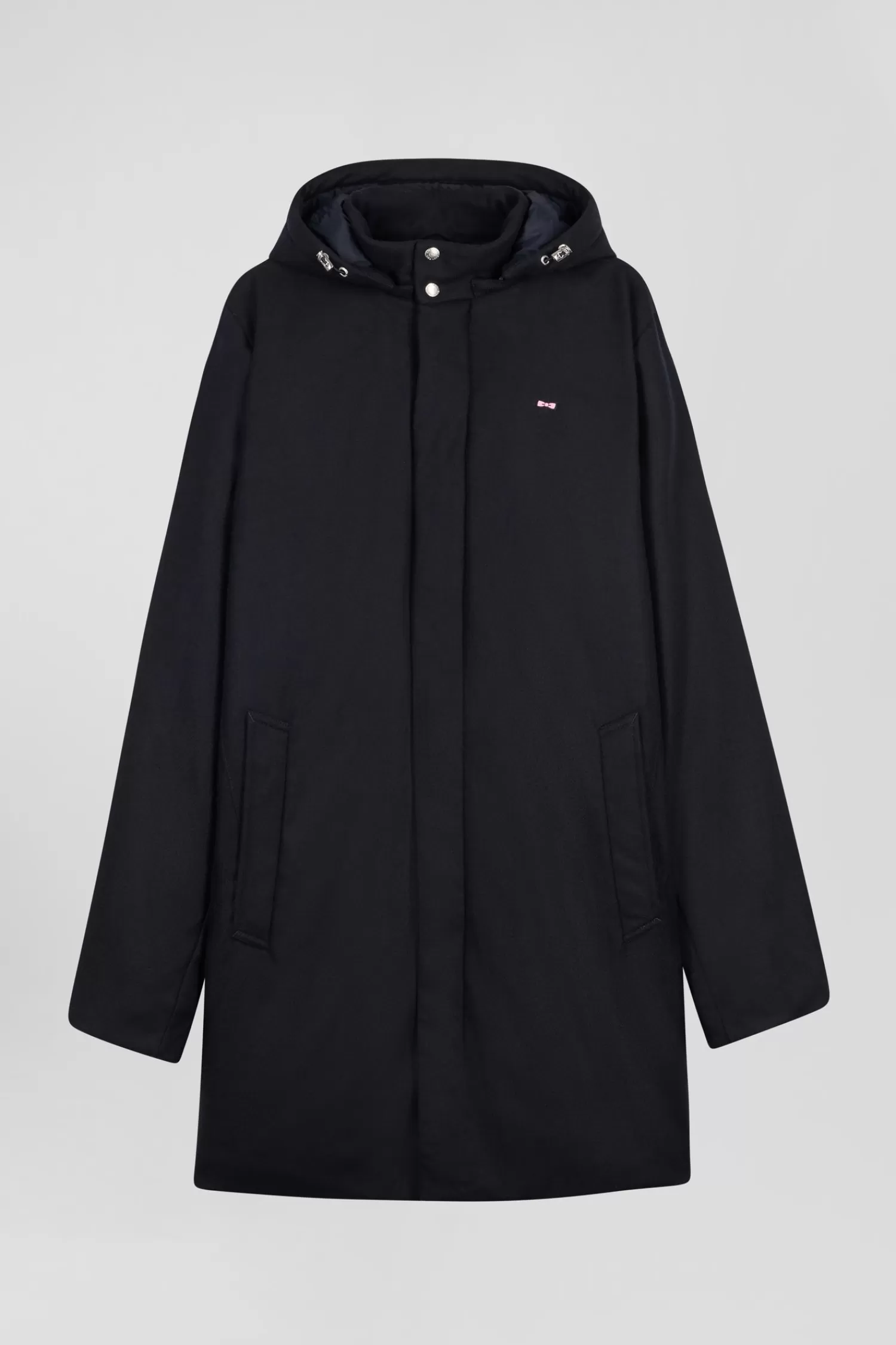 Eden Park Navy blue short flannel wool parka< Coats And Jackets