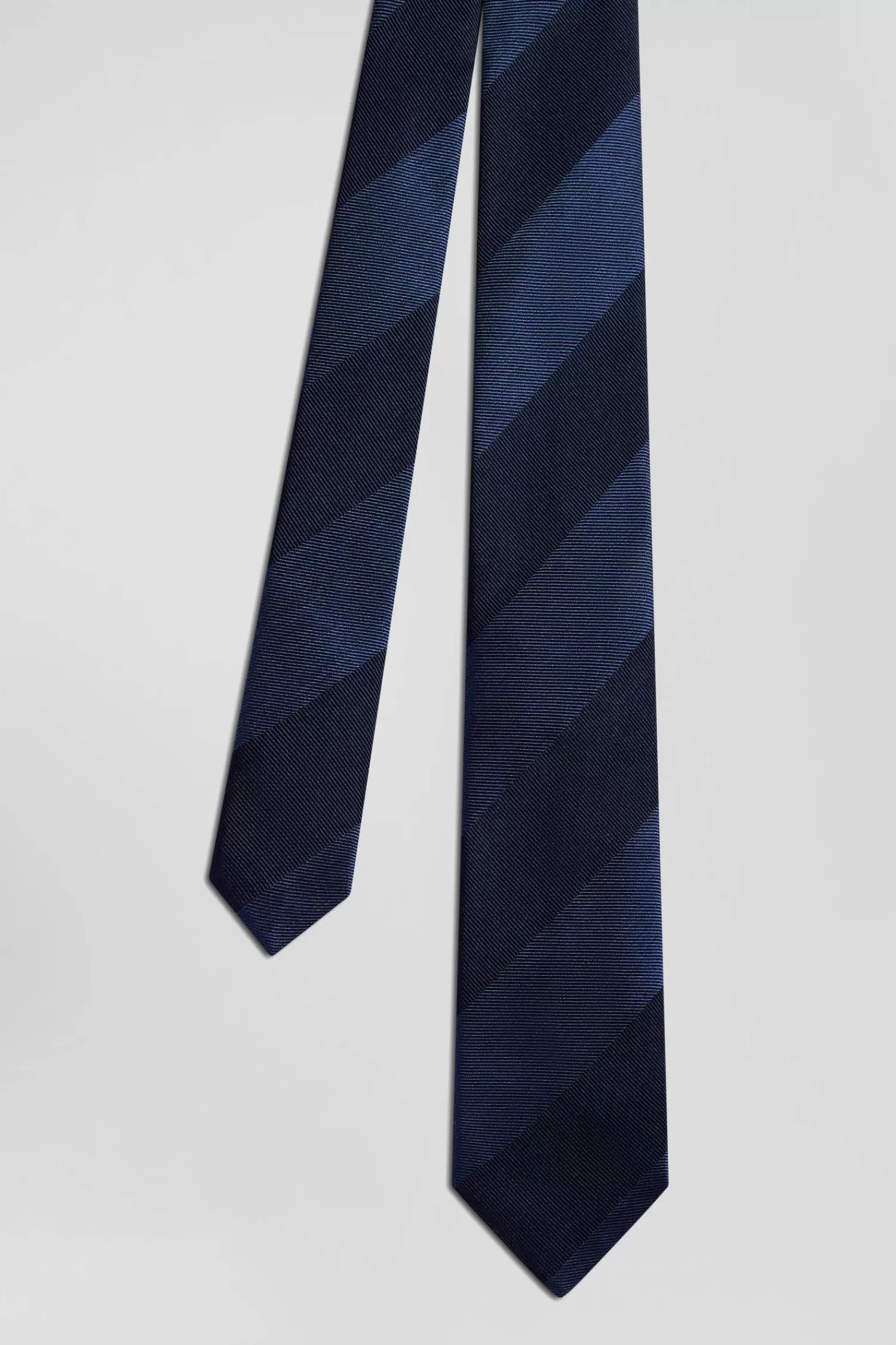 Eden Park Navy blue silk tie with large stripes< Ties And Bow Ties
