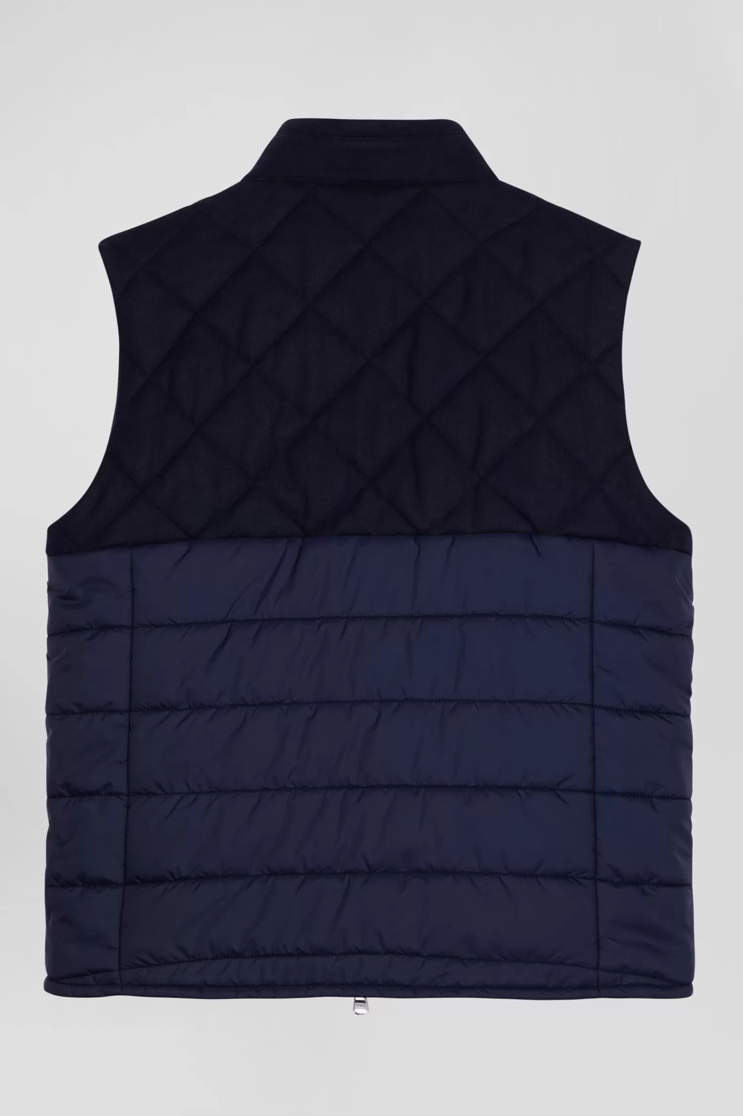 navy_blue_sleeveless_double_quilted_high_collar_down_vest_3.webp Eden Park Navy blue sleeveless double quilted high collar down vest< Coats And Jackets
