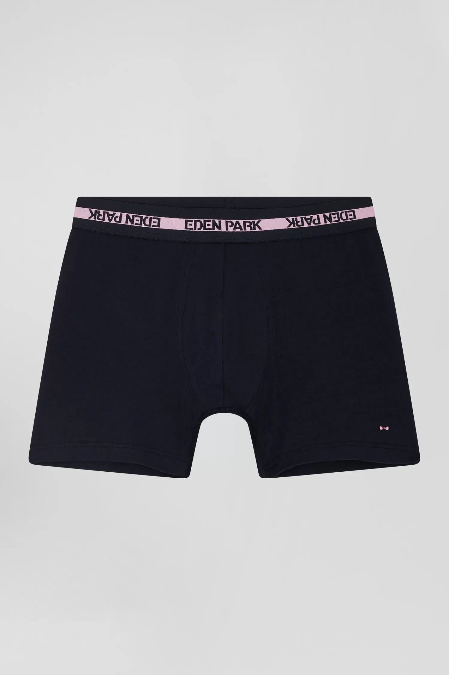 Eden Park Navy blue stretch cotton boxers with branded waistband< Underwear