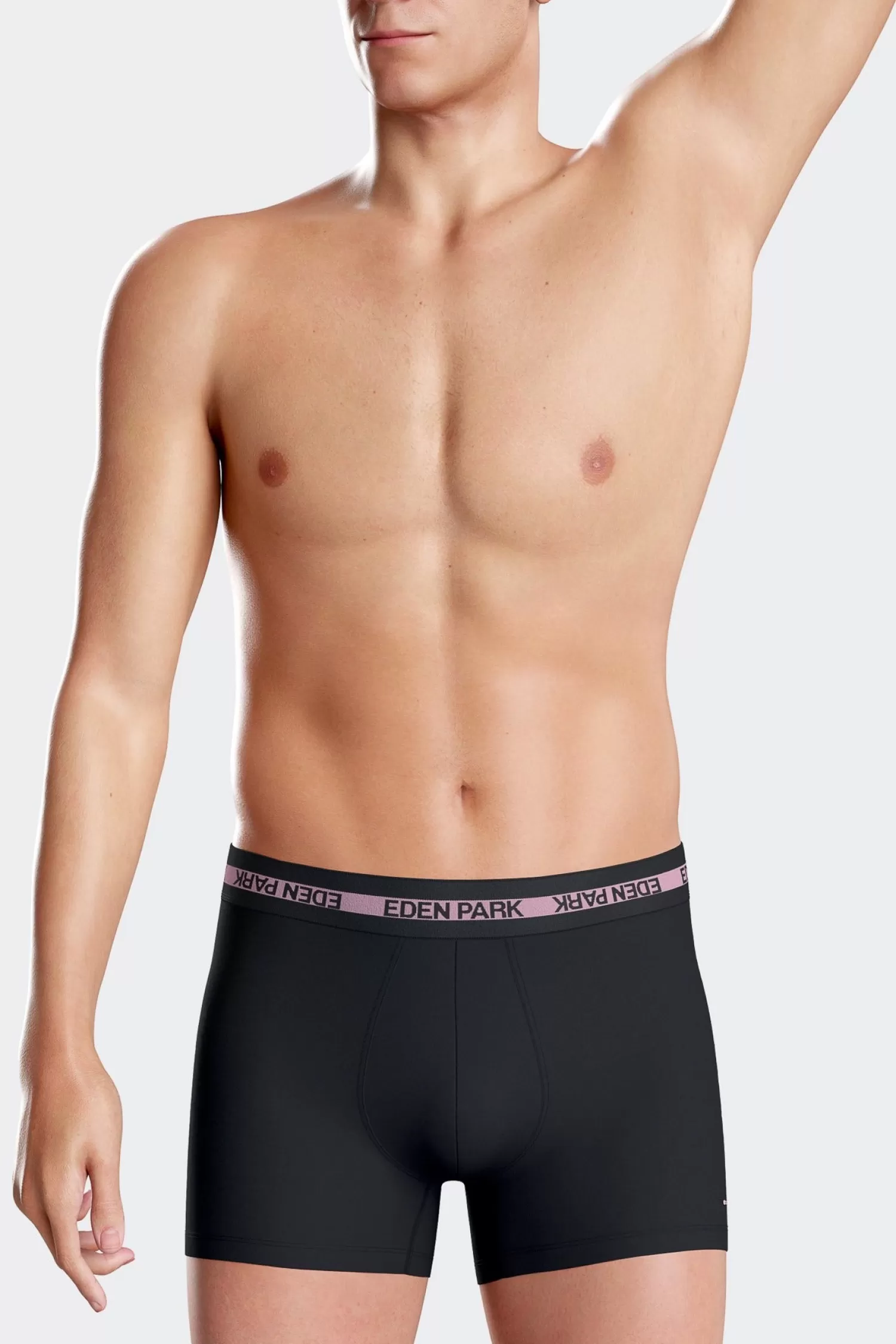 Eden Park Navy blue stretch cotton boxers with branded waistband< Underwear