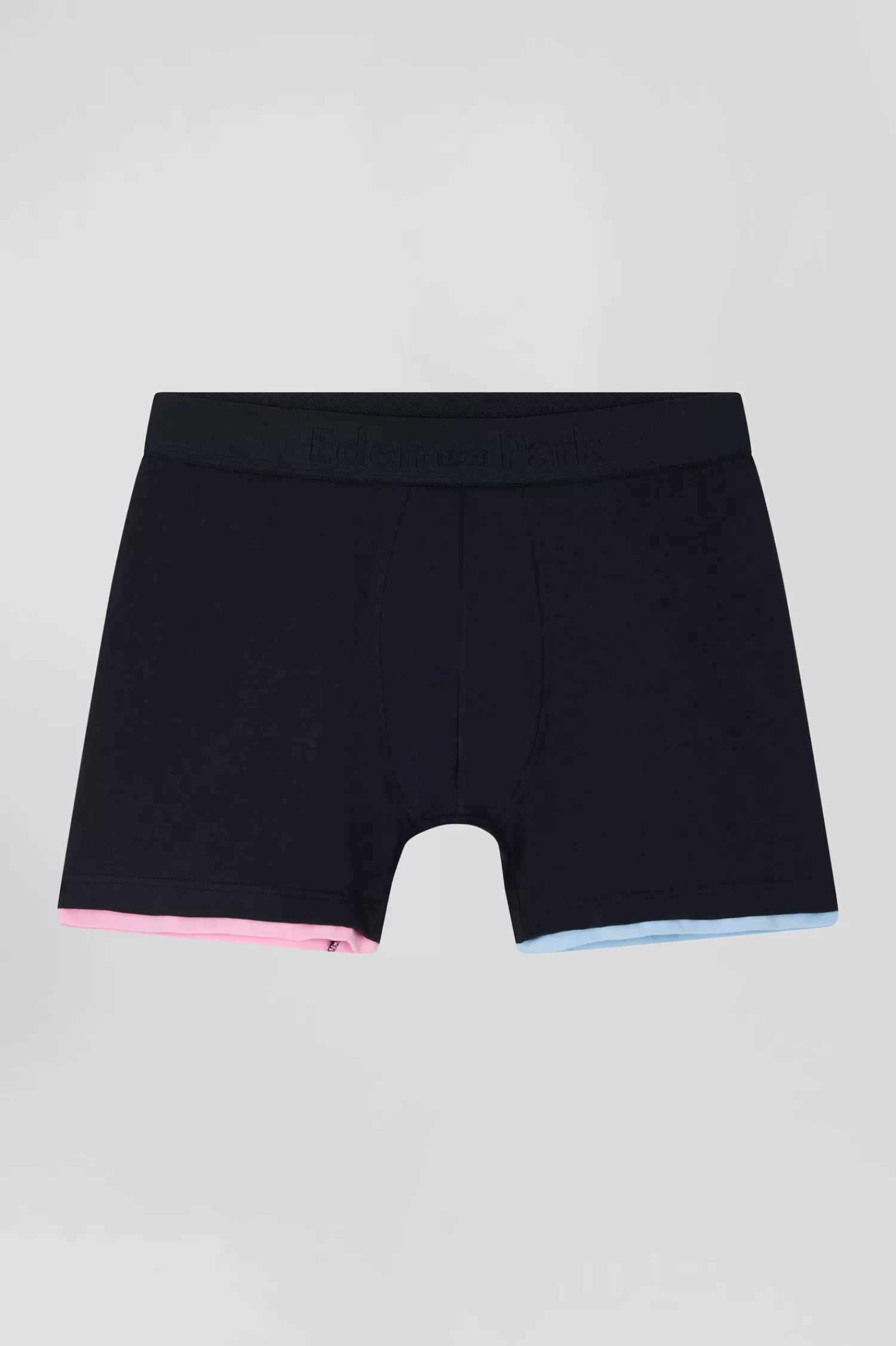 Eden Park Navy blue stretch cotton boxers with contrast piping< Underwear