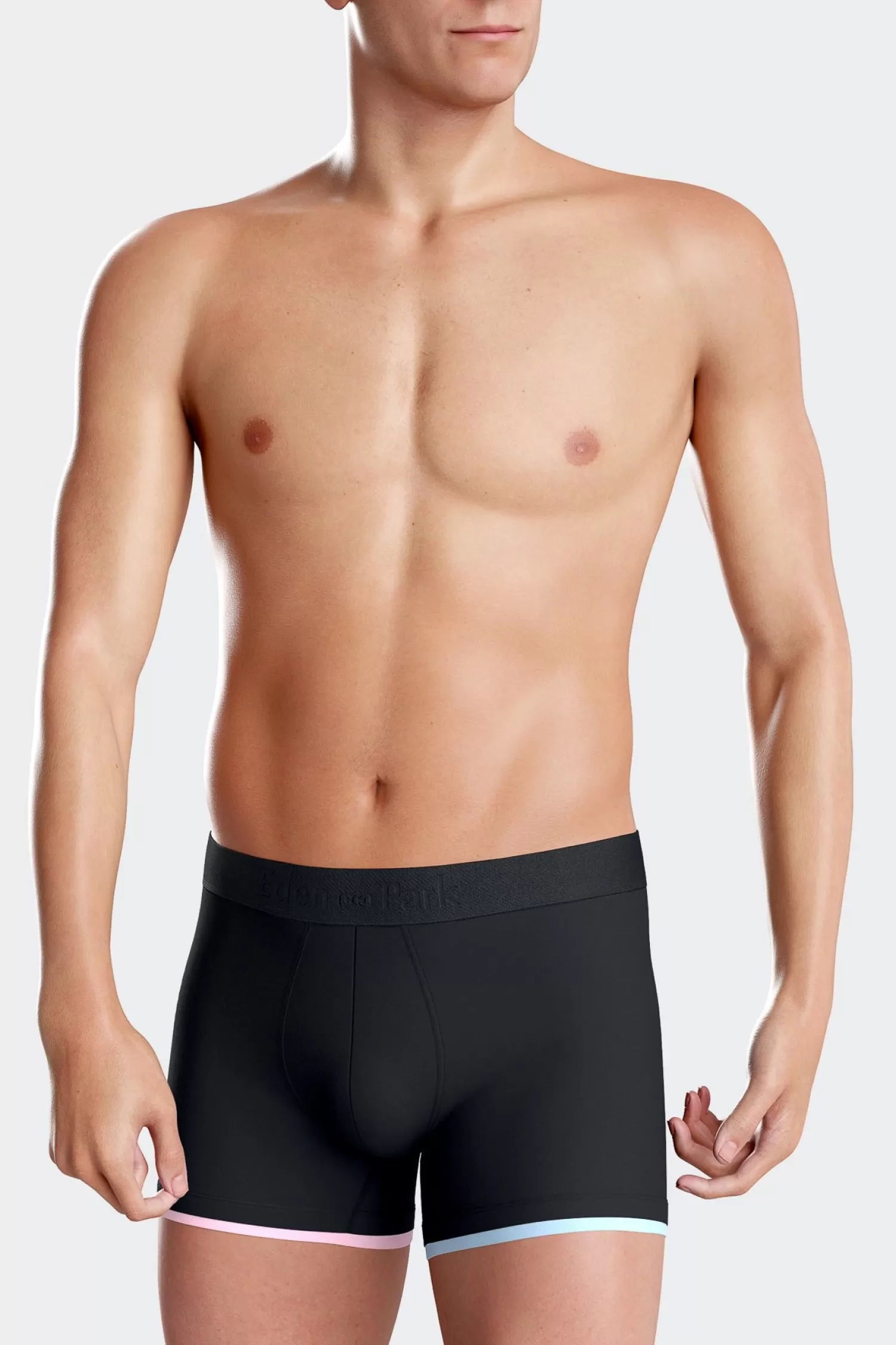 Eden Park Navy blue stretch cotton boxers with contrast piping< Underwear
